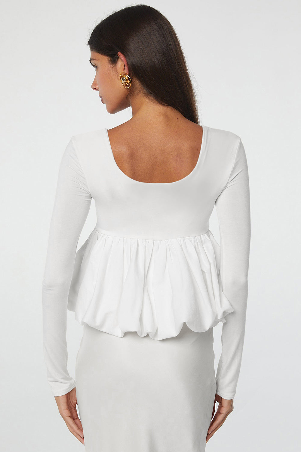 Ivory Allure Peplum Blouse