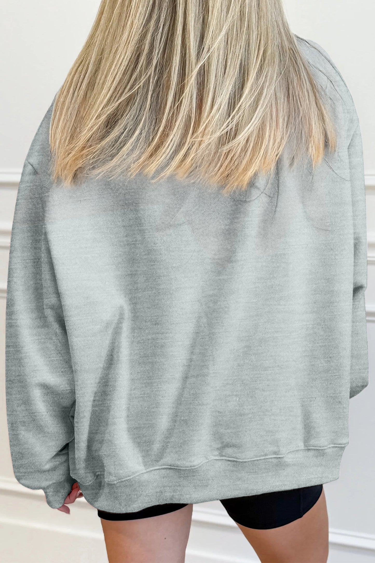 Hello Embroidered Pumpkin Detail Mock Neck Sweatshirt