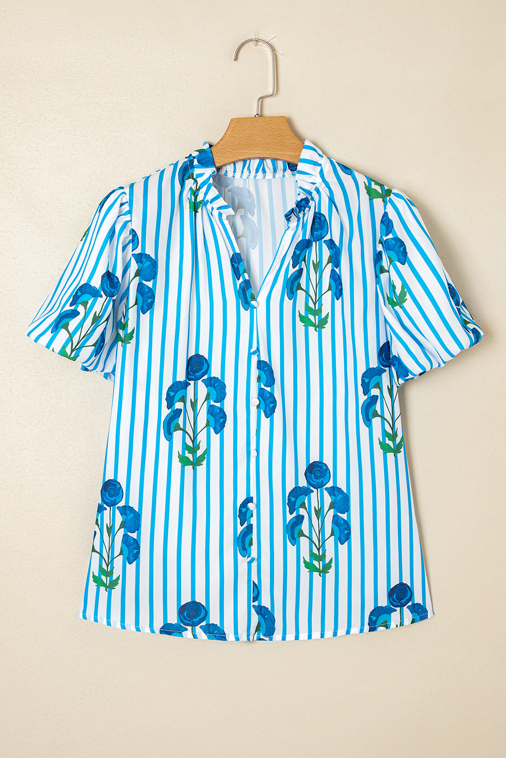 Santorini Stripe Floral Blouse