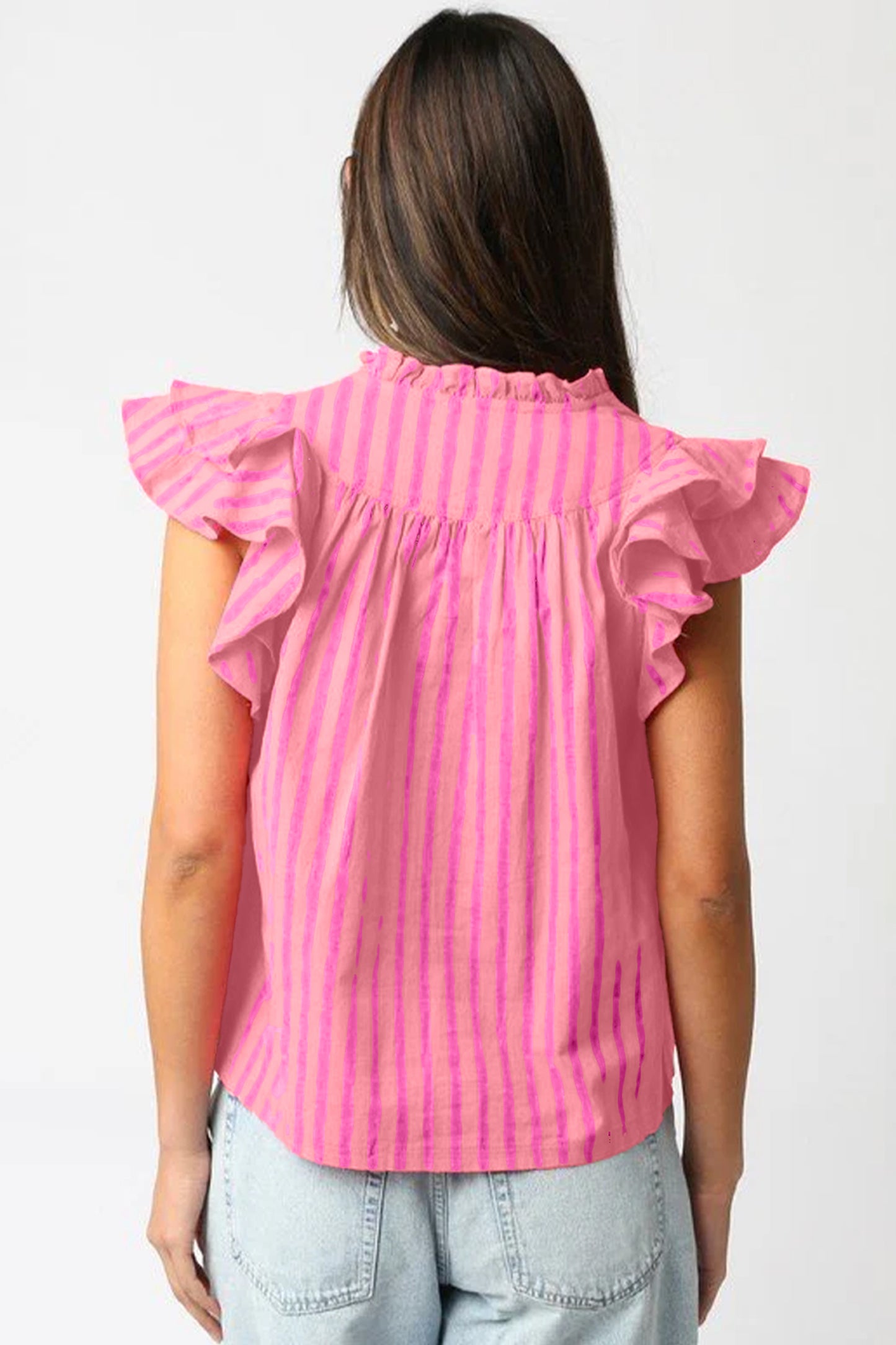 Pink Champagne Ruffle Blouse