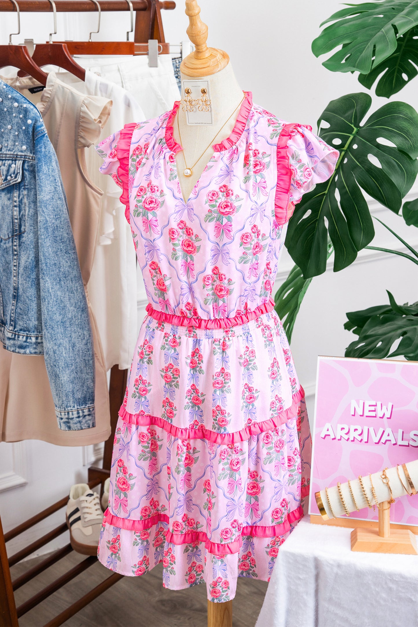 Petal Charm Ruffle Mini Dress