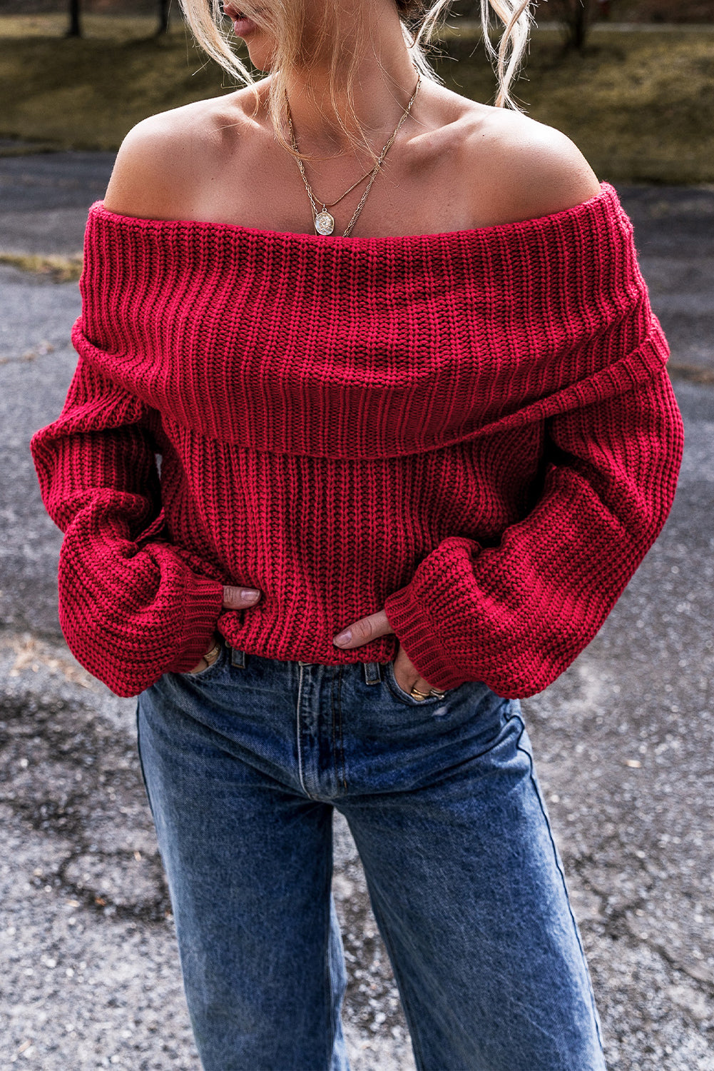 The Holiday Crush Off-Shoulder Knit