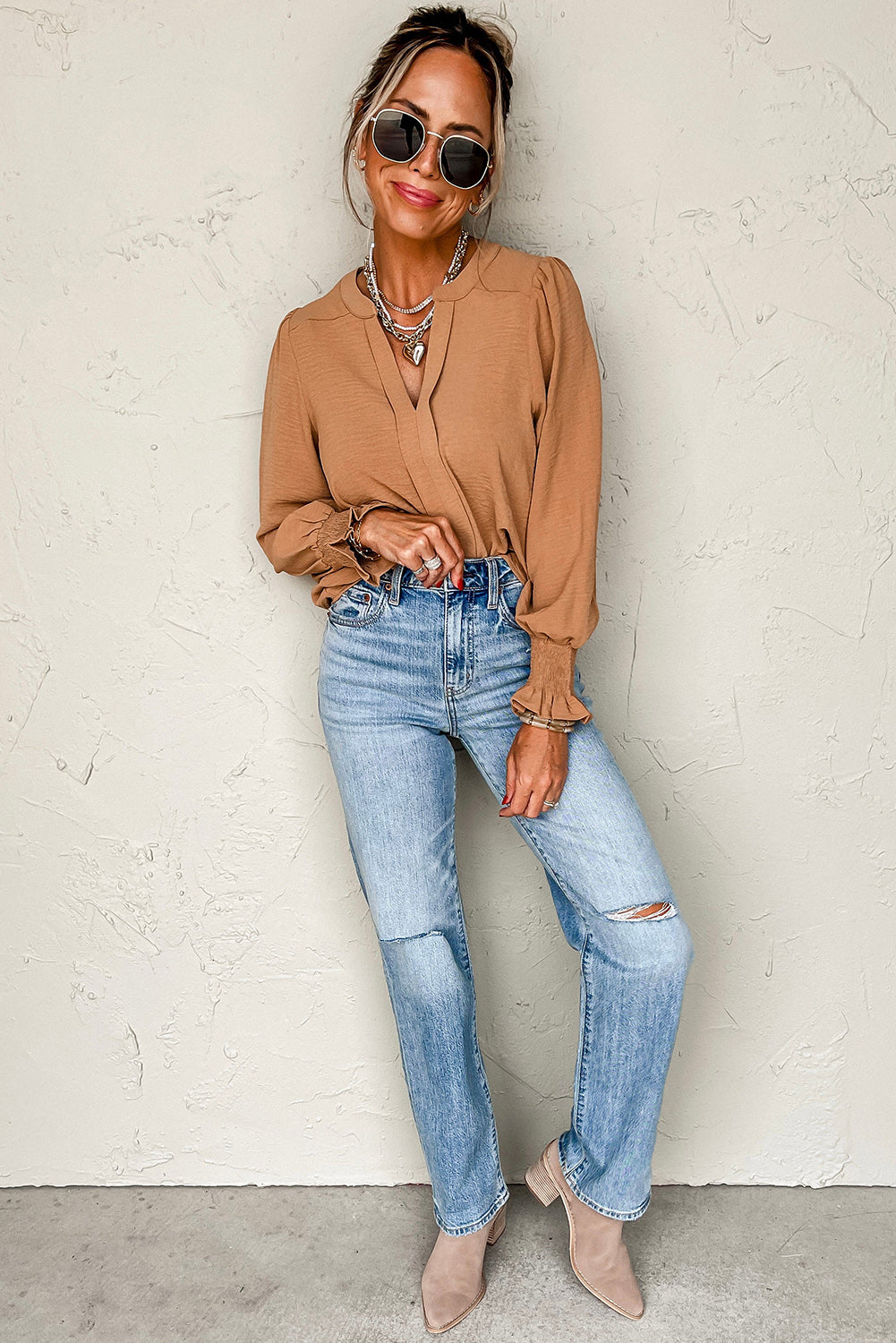 The Honeycomb Ruffle Blouse
