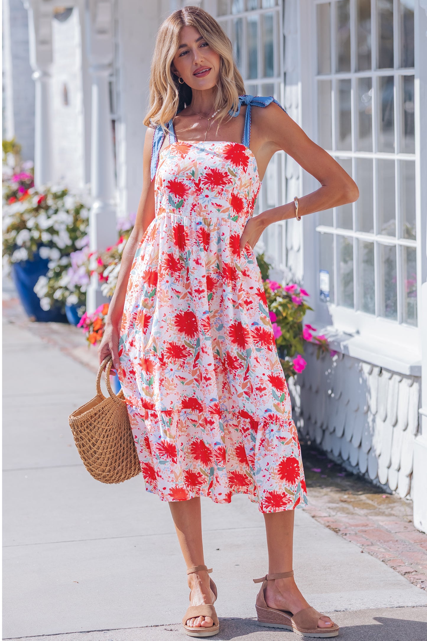 The Scarlet Garden Midi Dress