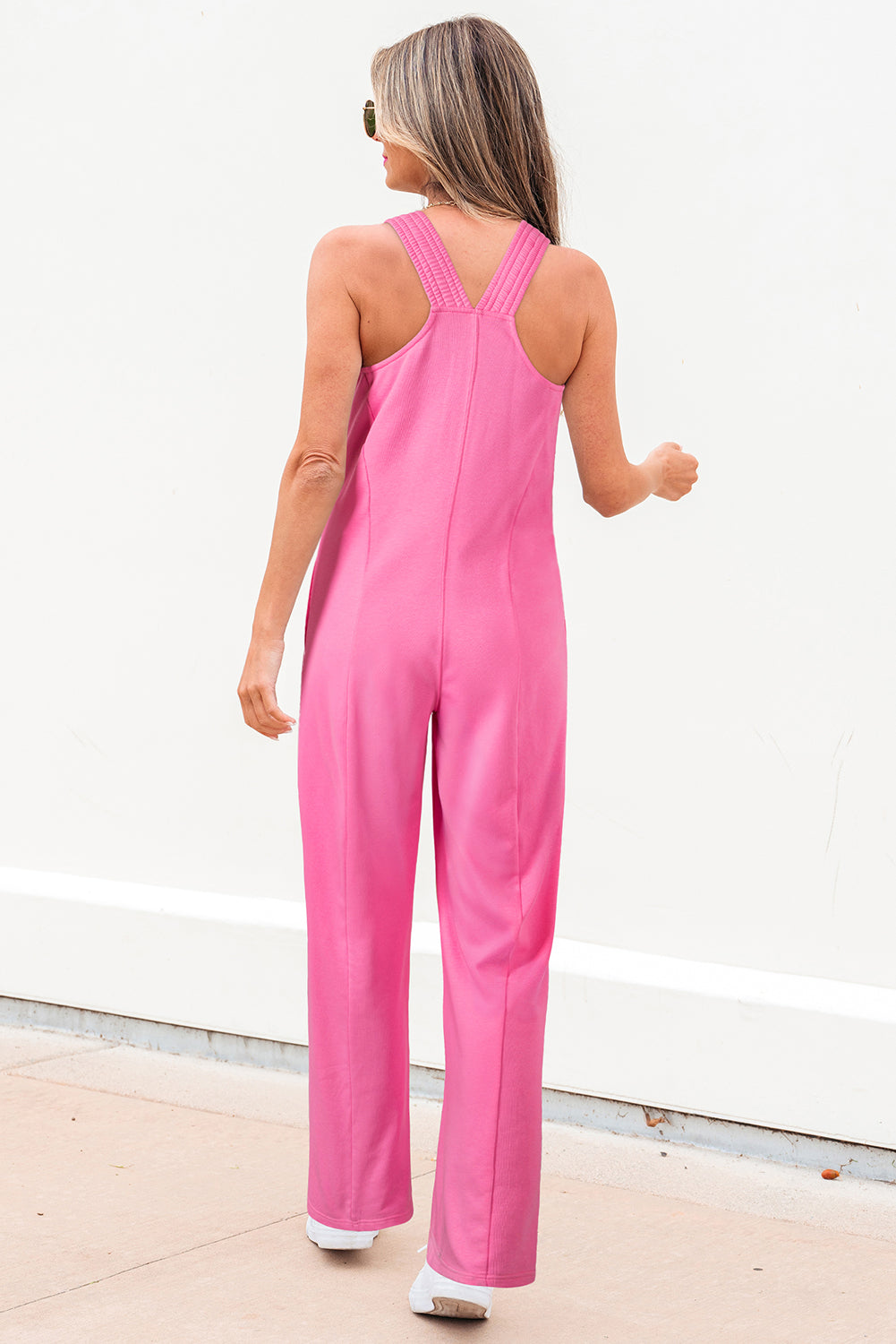 Pink Horizon Square-Neck Jumpsuit