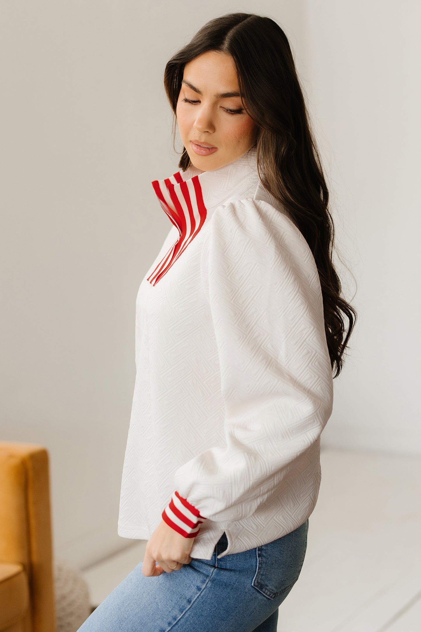 Ivory Lines Half Zip