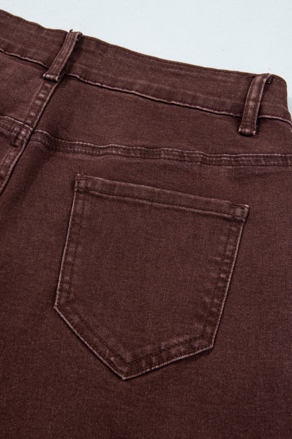 Dusk Blue Side Seam Rivet Detail Ankle Length Casual Jeans