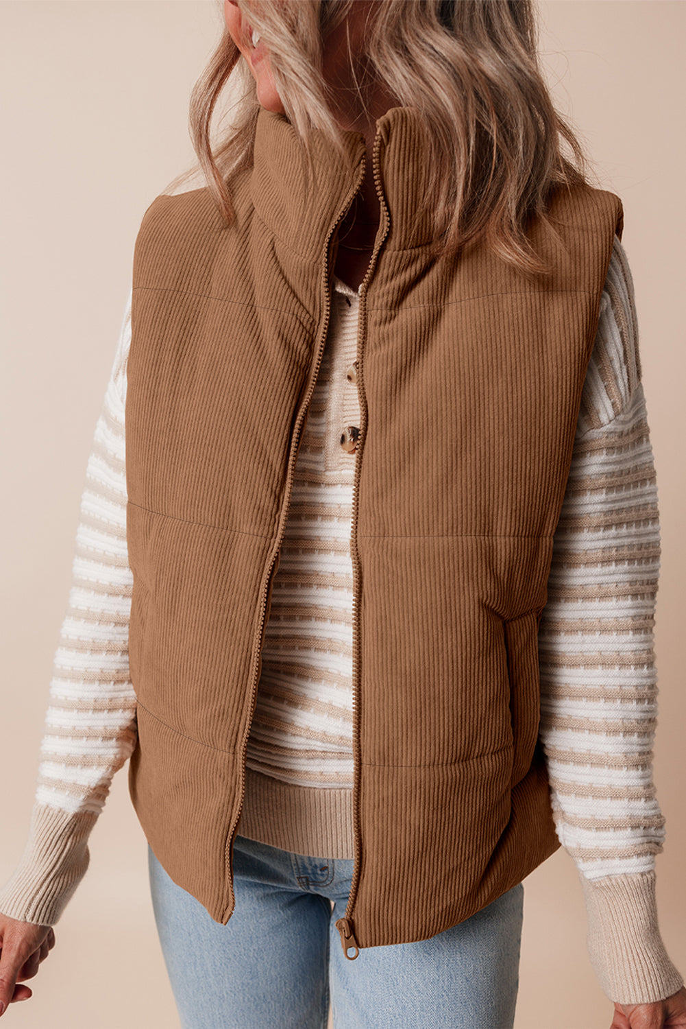 The Aspen Cord Puffer Vest