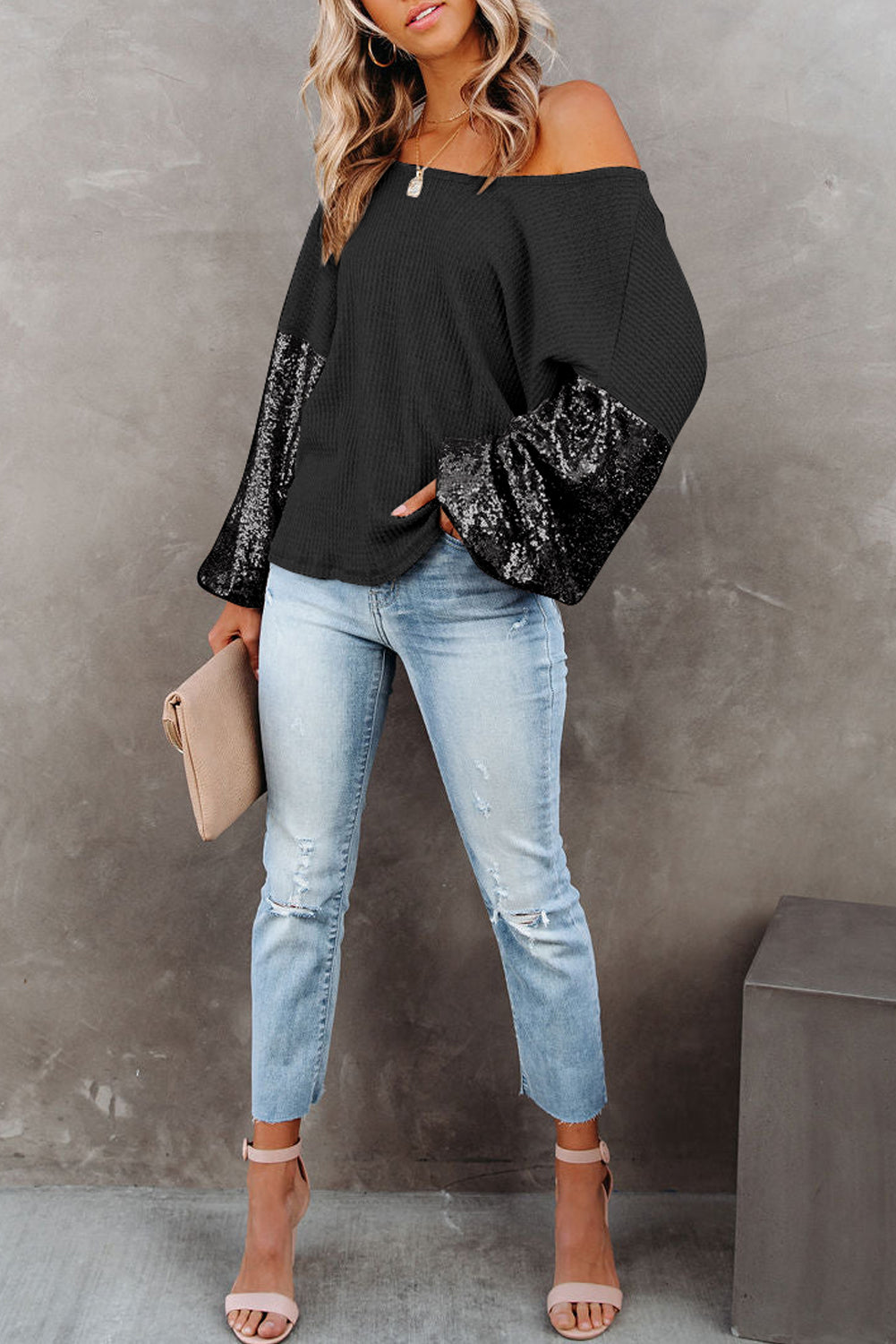 Midnight Shimmer Sleeve Pullover