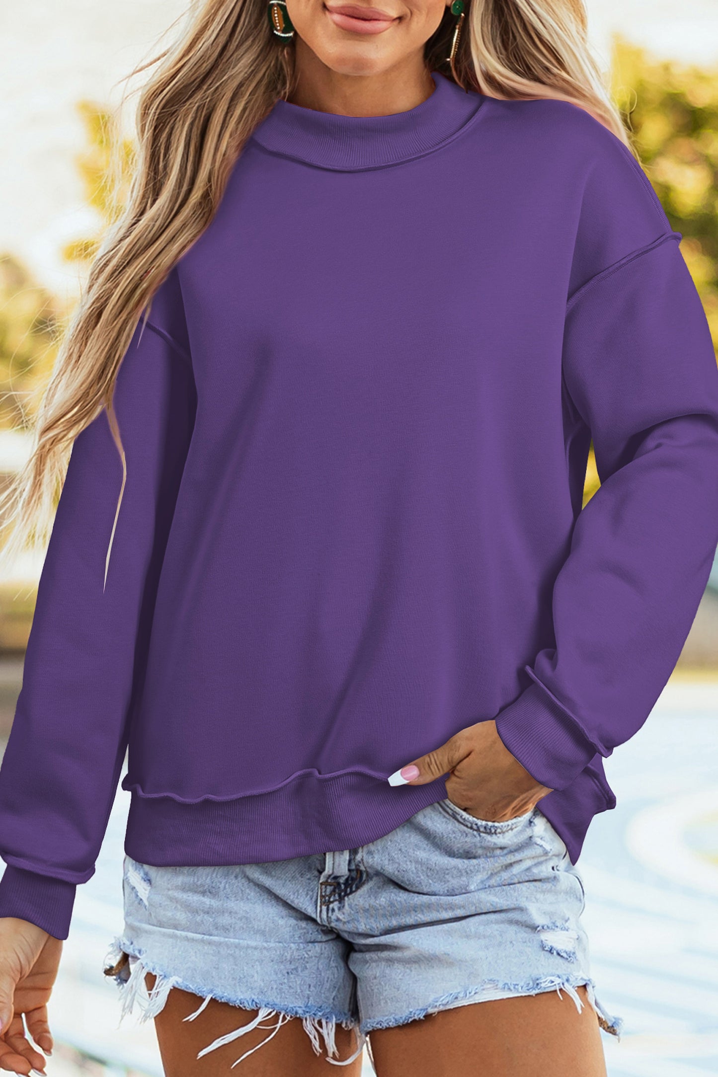 Violet Comfort Crew Pullover
