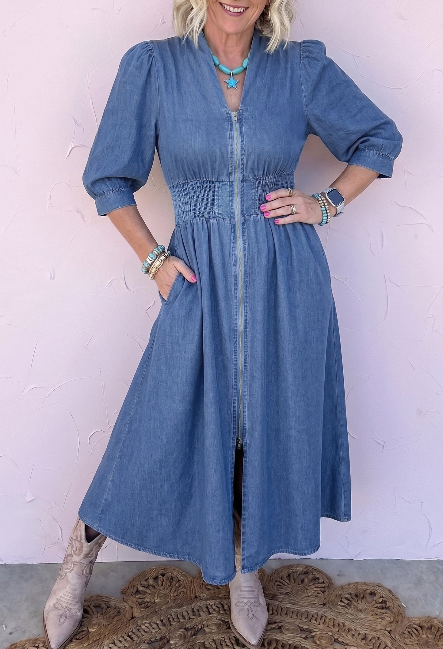 The Sweet Magnolia Denim Dress