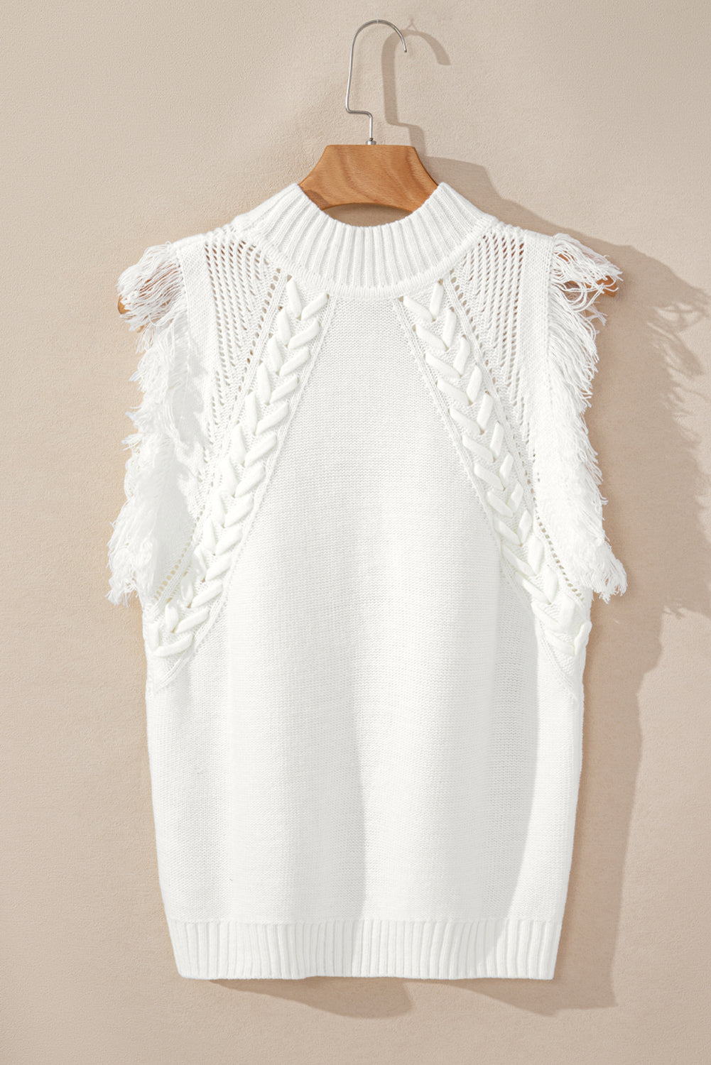 Frosted Fringe Knit Vest