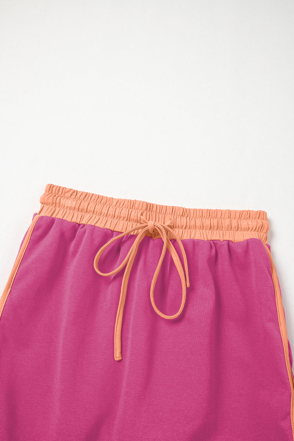 Black Contrast Trim Loose Pullover and Lace-up Waist Skort Set