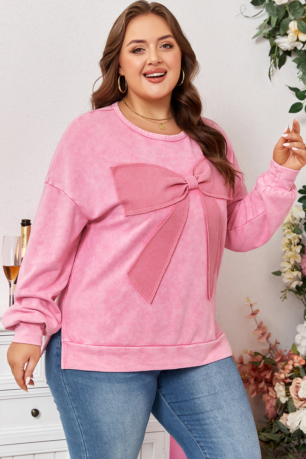 The Sweetheart Bow Lounge Plus Size Sweatshirt