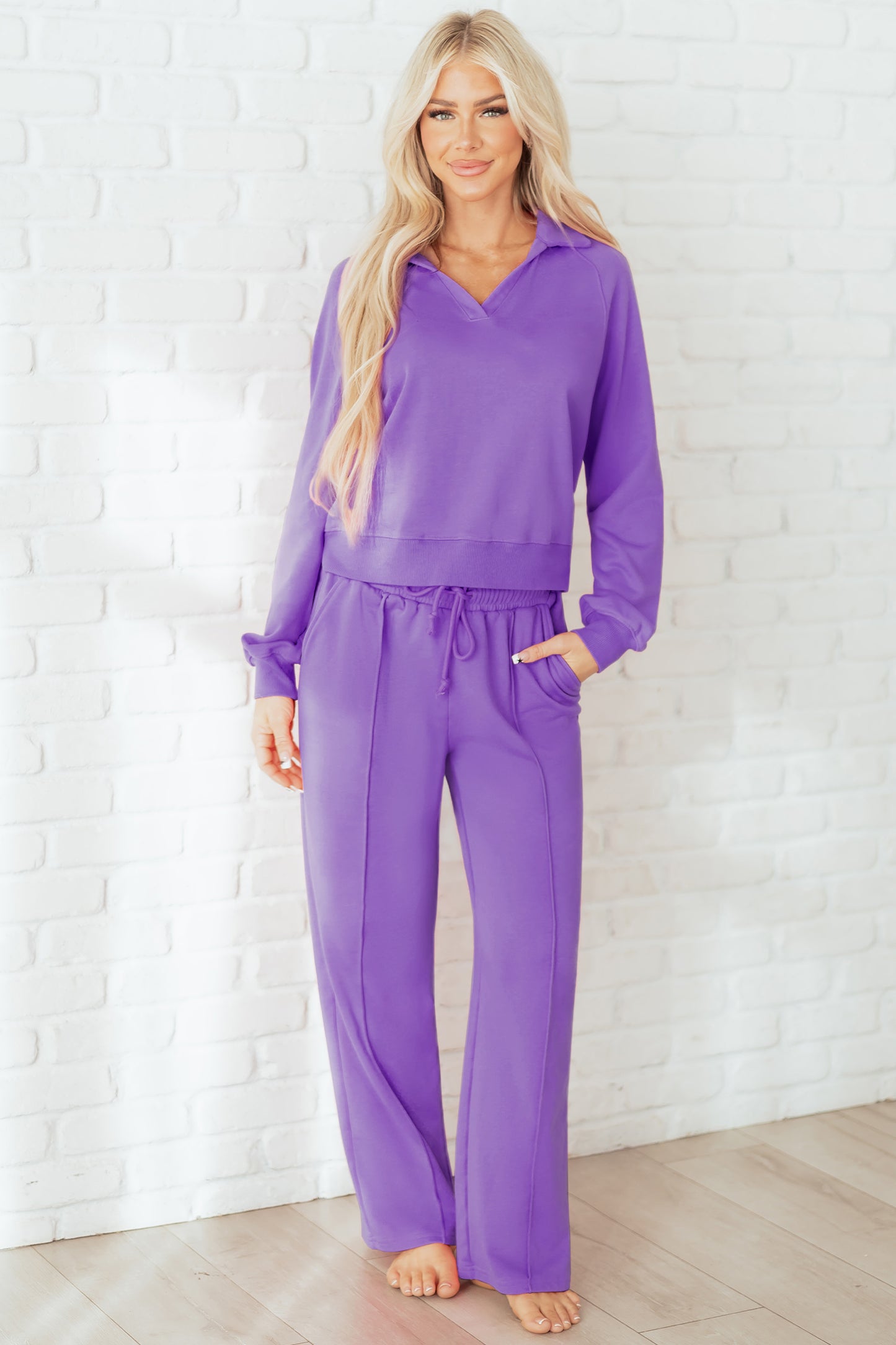 Lavender Luxe Half-Zip Lounge Set