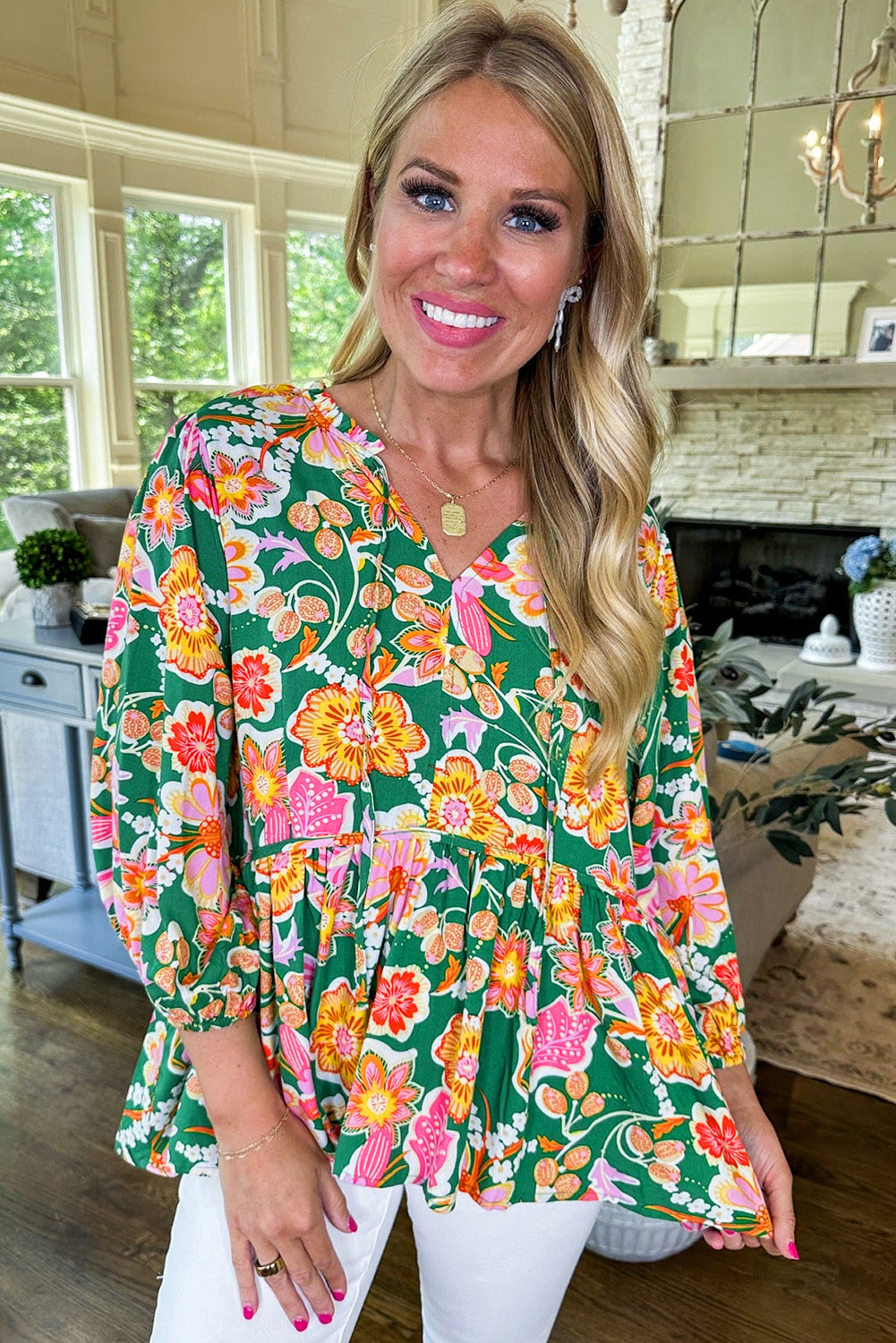 Garden Party Glow Babydoll Top