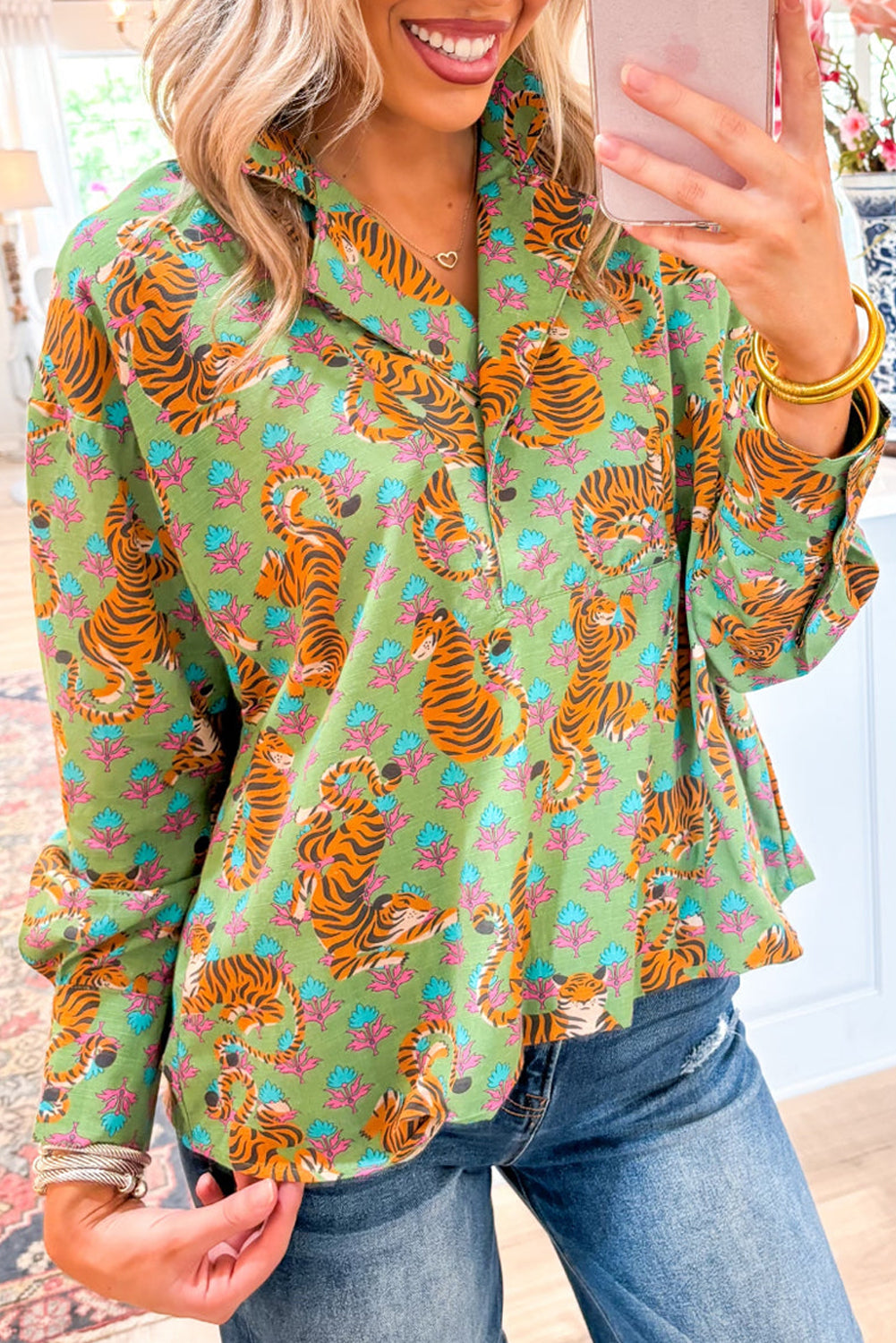The Wild Garden Satin Blouse