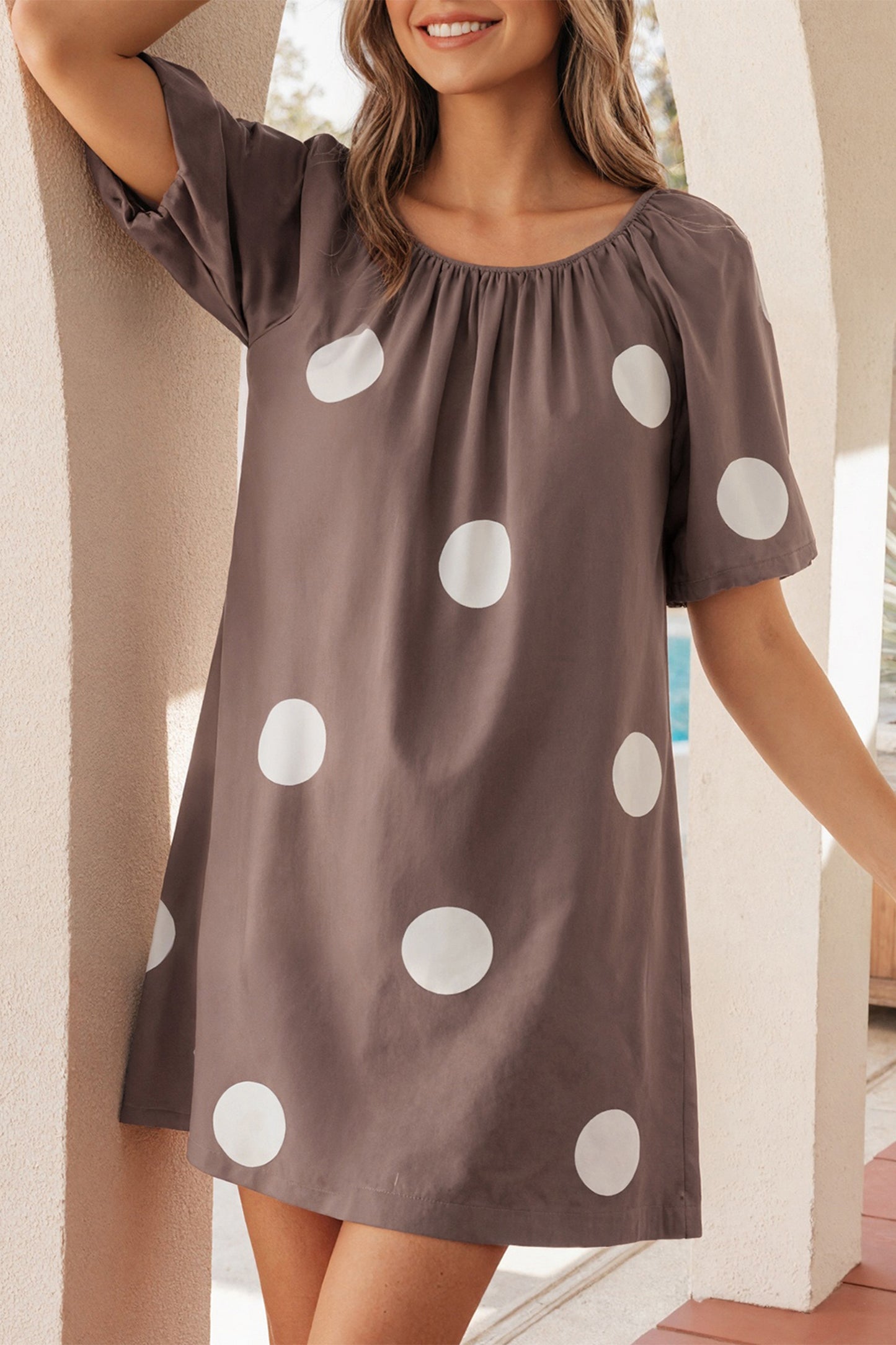 Mocha Dot Darling Dress