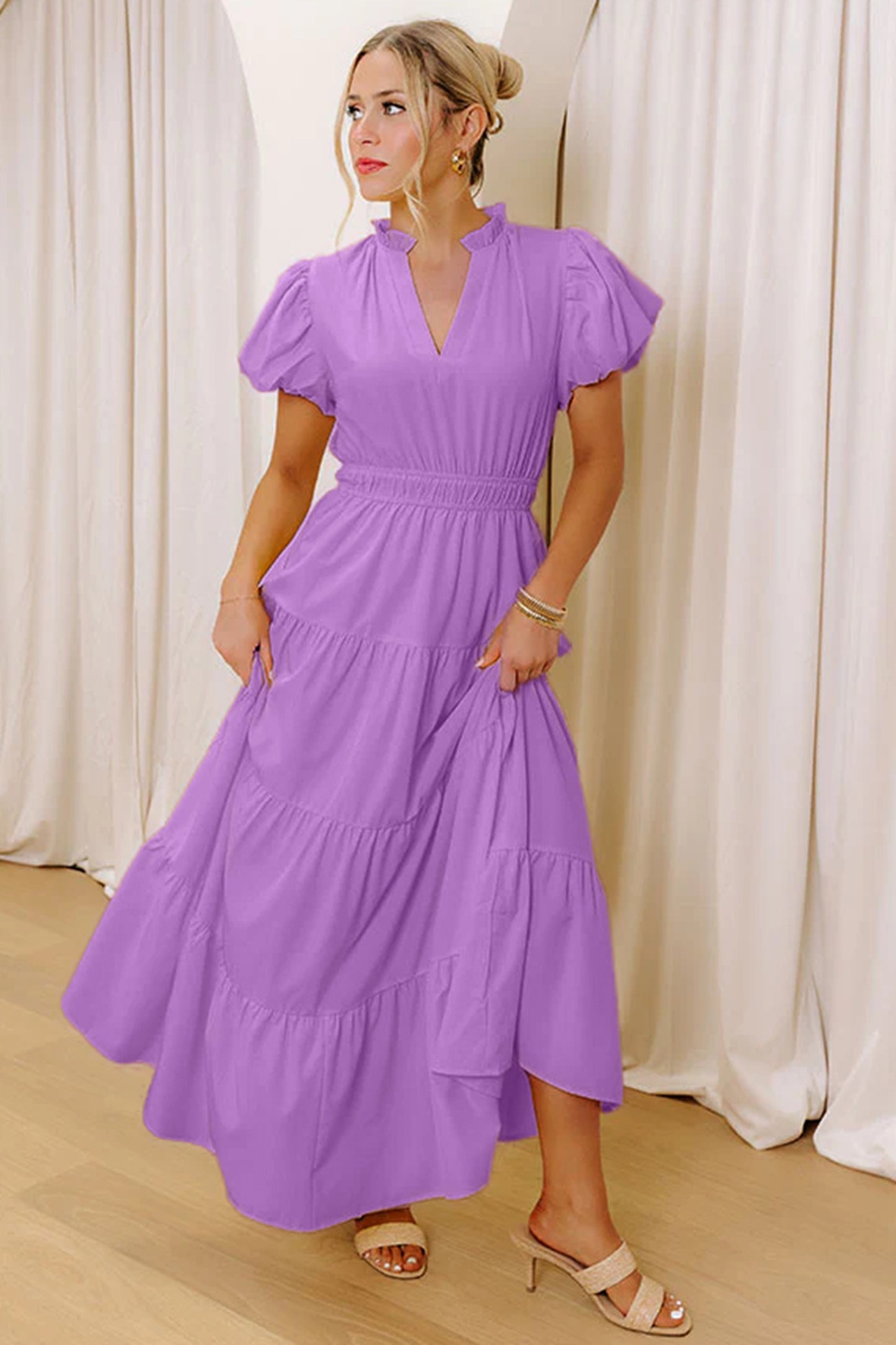 Lavender Daydream Tiered Maxi Dress