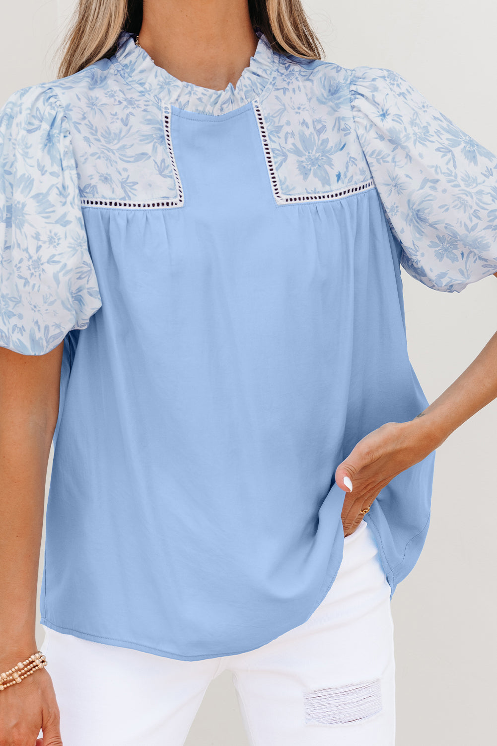 The Bluebell Breeze Puff Sleeve Blouse