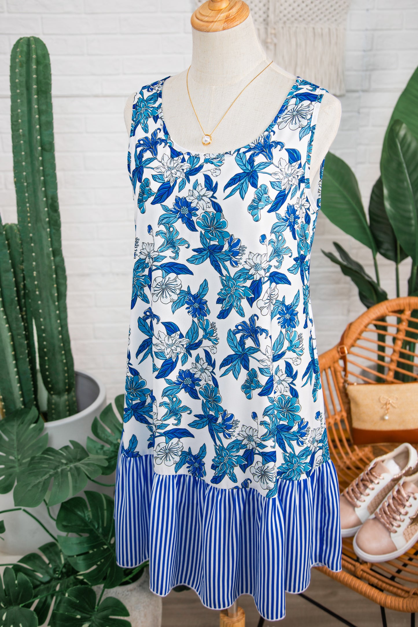 Harbor Bloom Drop-Waist Dress