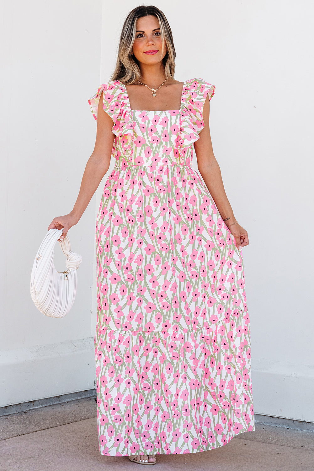 Blush Petal Tiered Maxi Dress