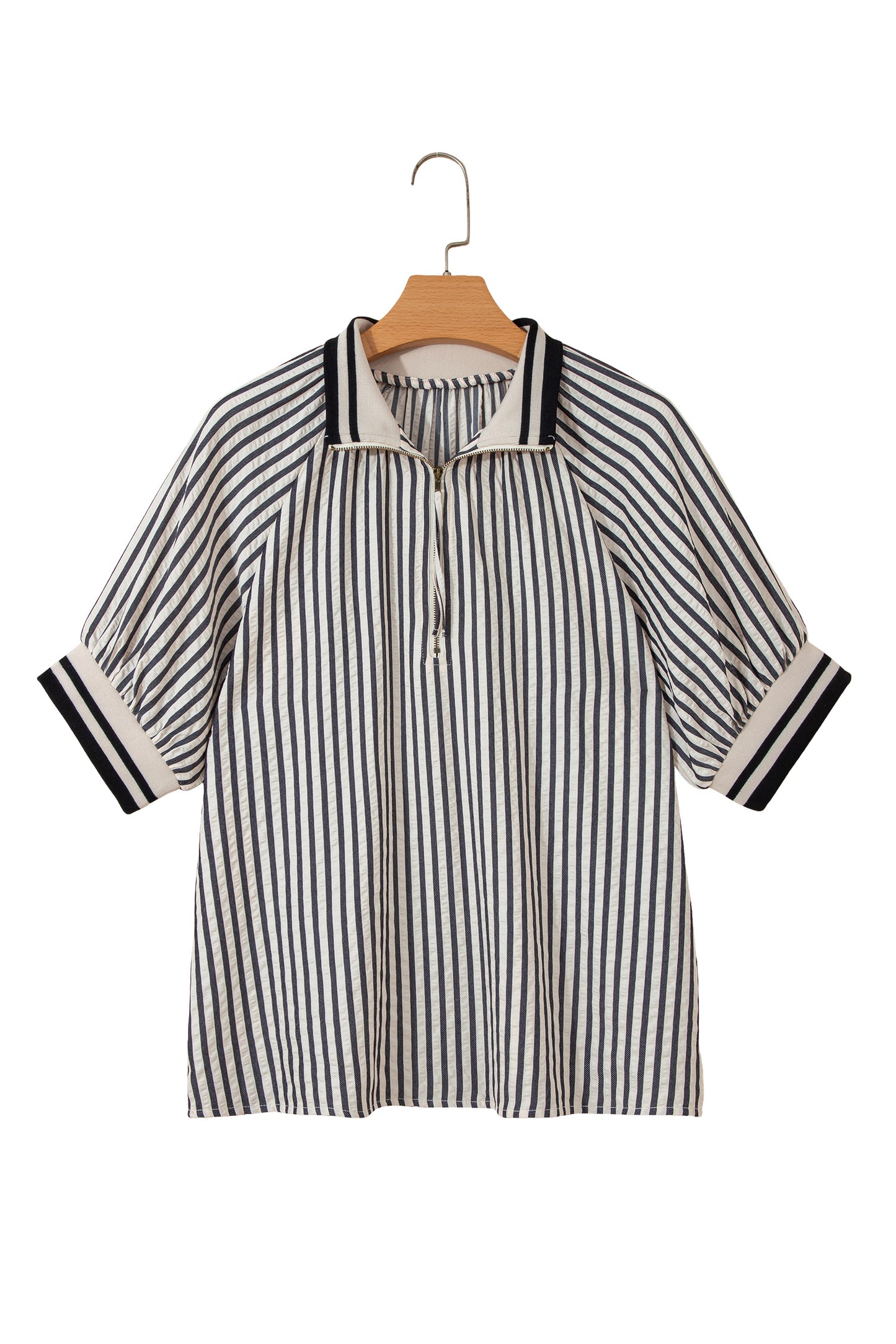 Parisian Stripe Zip Blouse