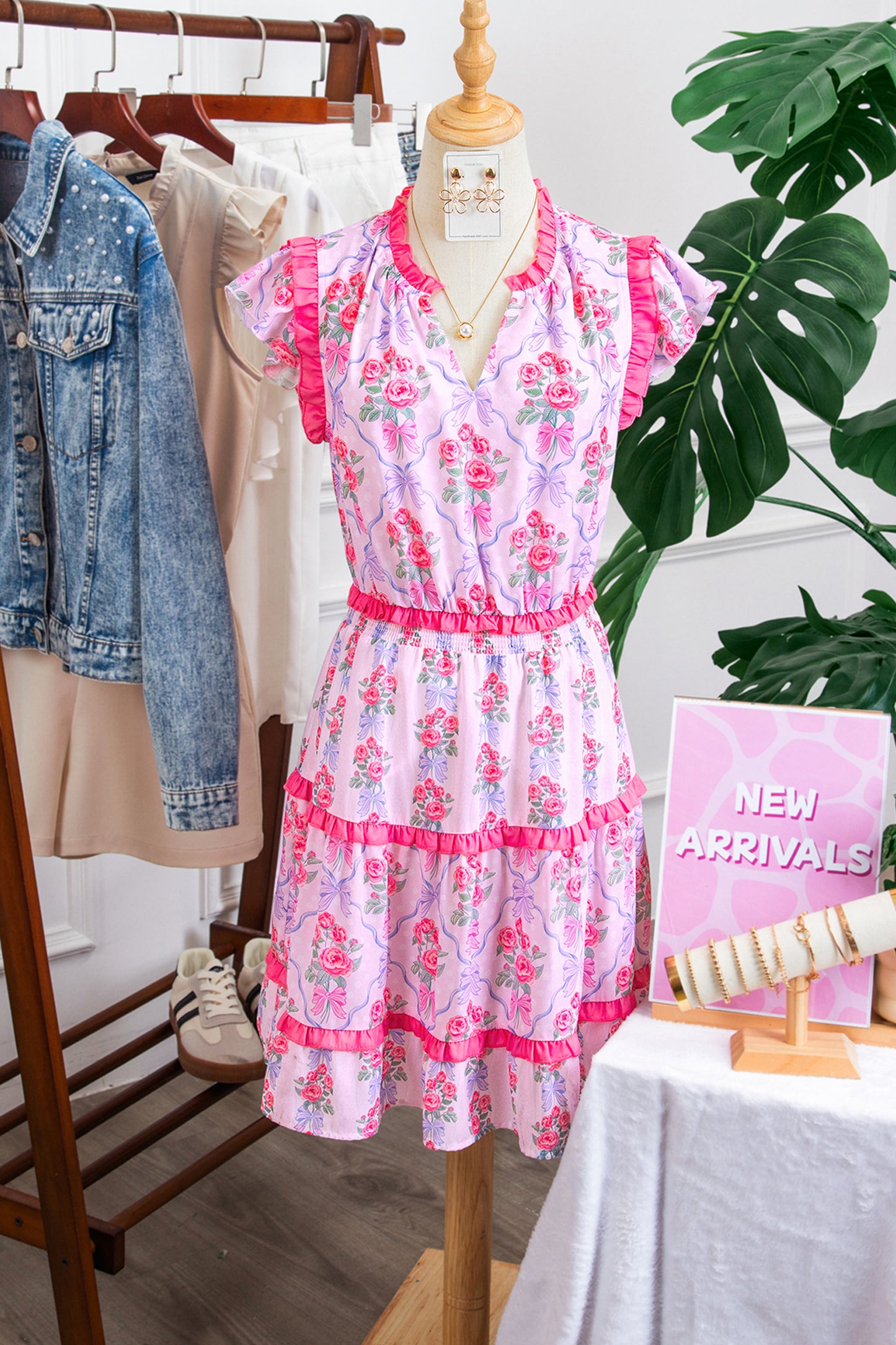 Petal Charm Ruffle Mini Dress