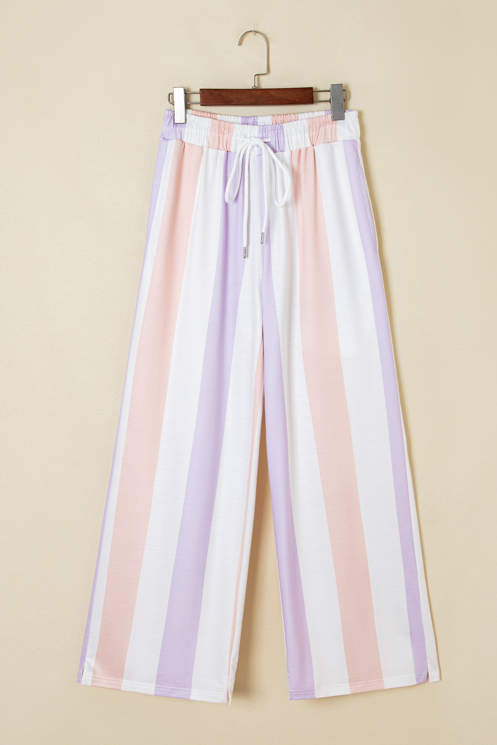 Multicolored Print Drawstring Pants with Side Pockets