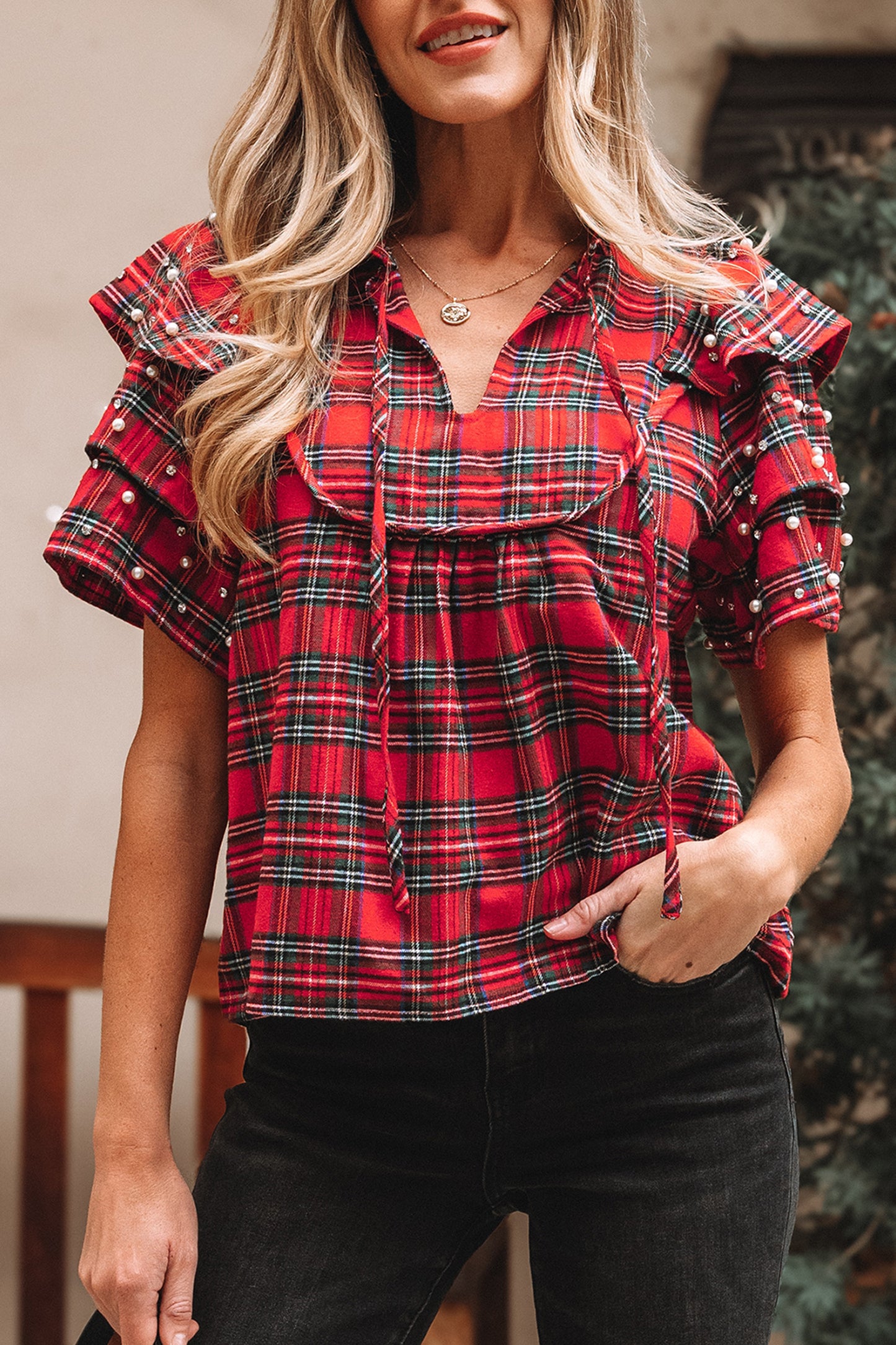 Merry Manor Ruffle Blouse