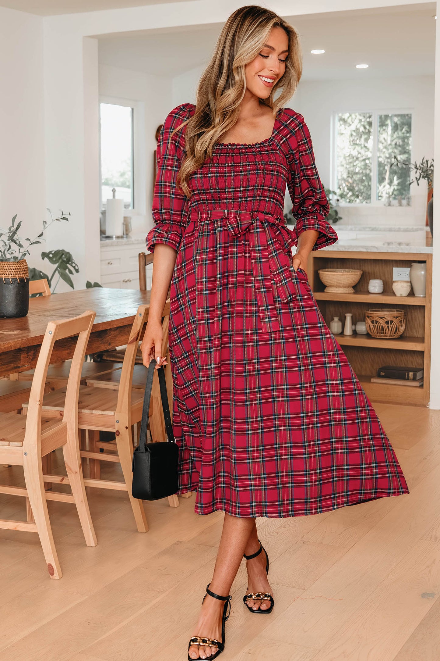 Sugarplum Tartan Smocked Dress