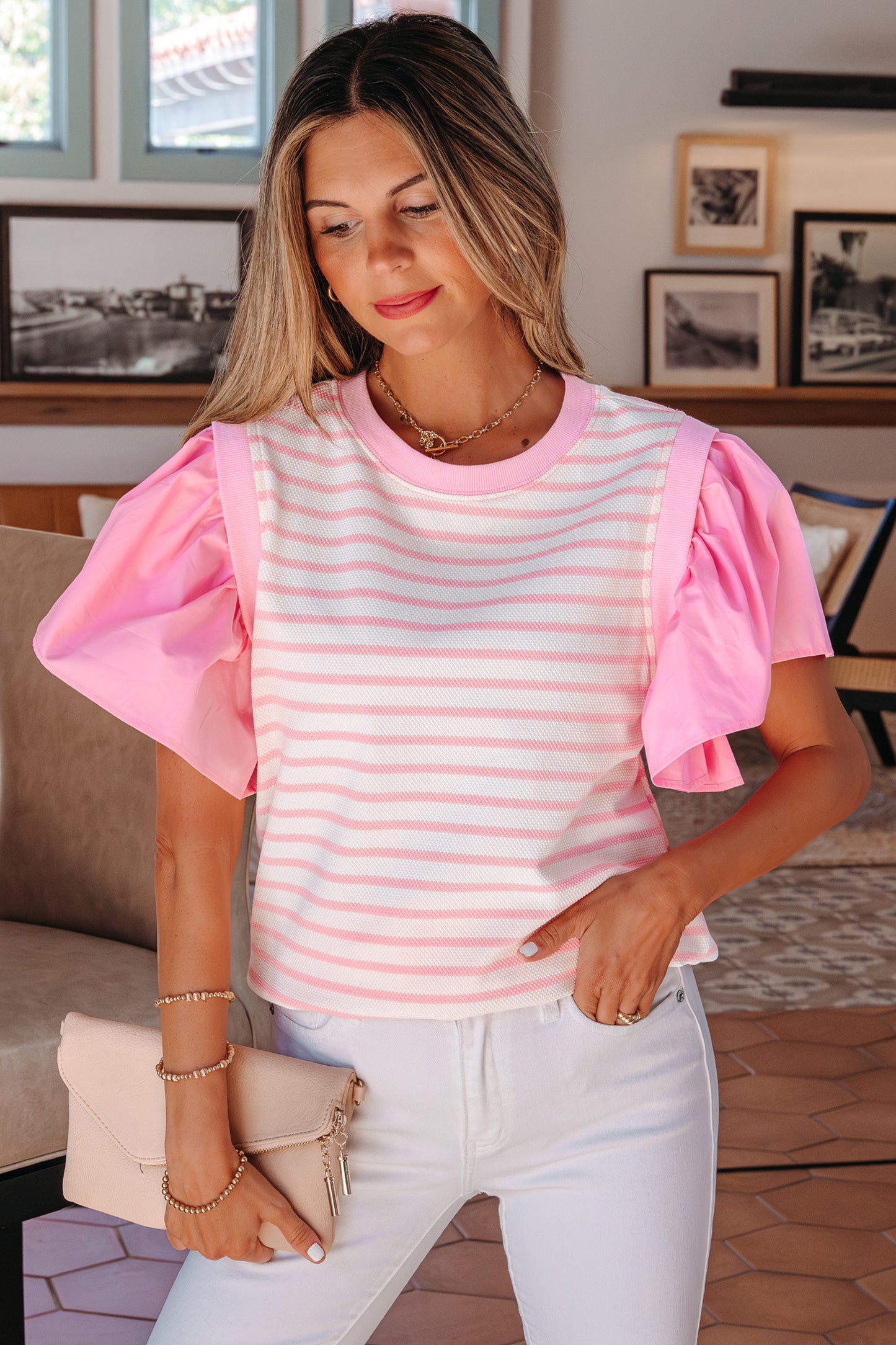 Strawberry Cream Ruffle Knit