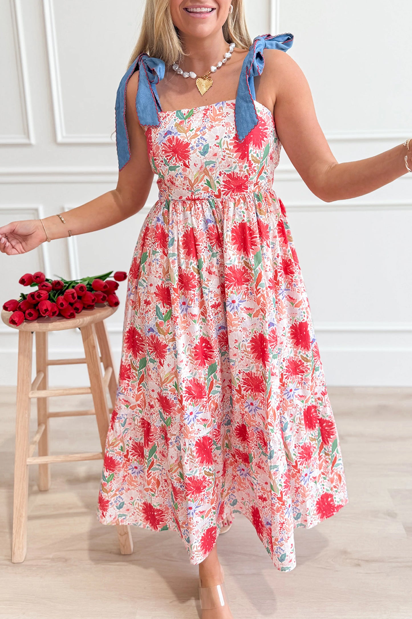 The Scarlet Garden Midi Dress