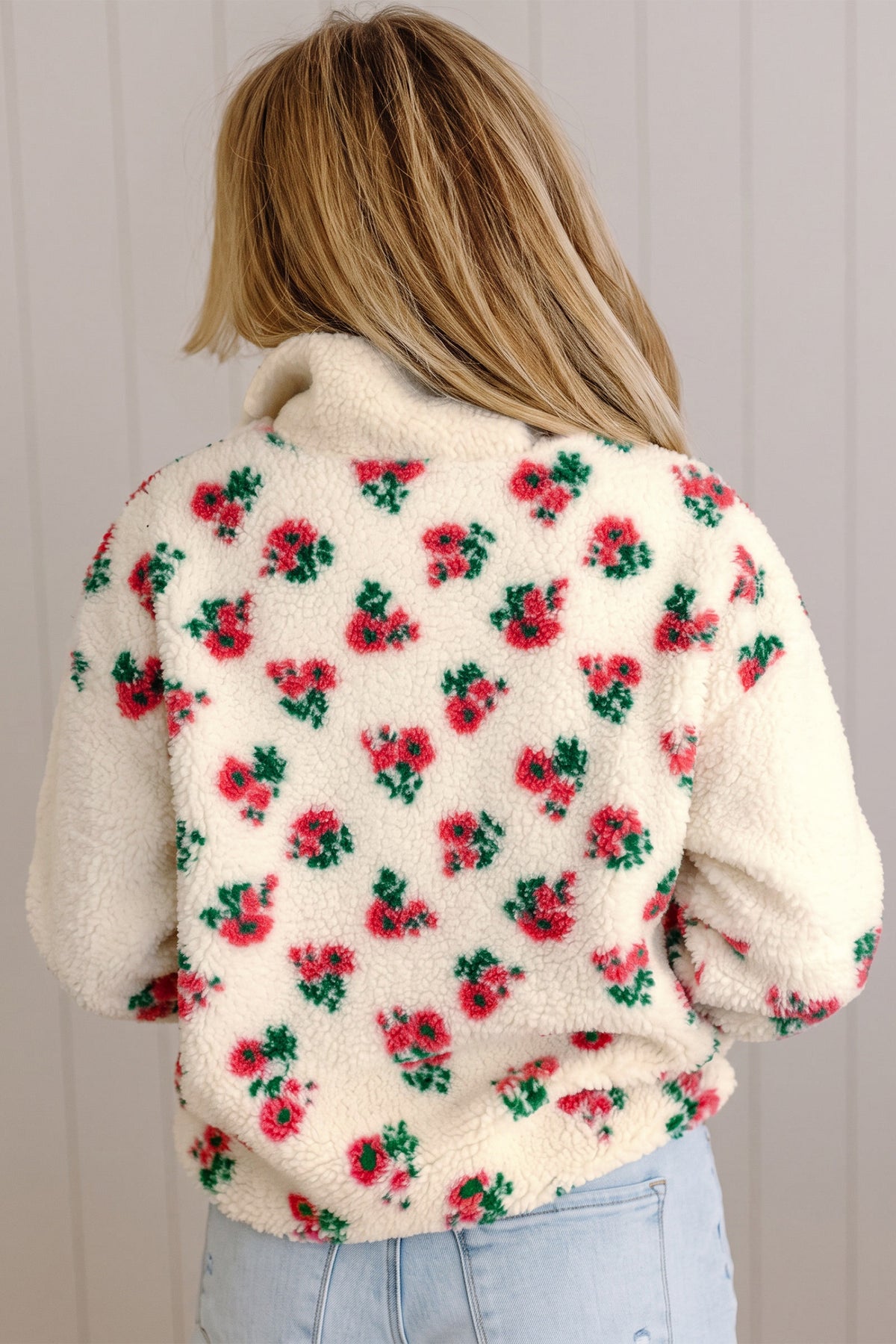 The Rosalie Floral Sherpa Pullover