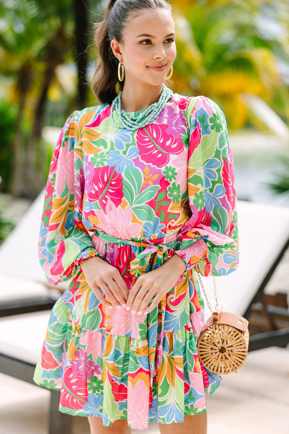 Palm Springs Bloom Tiered Dress