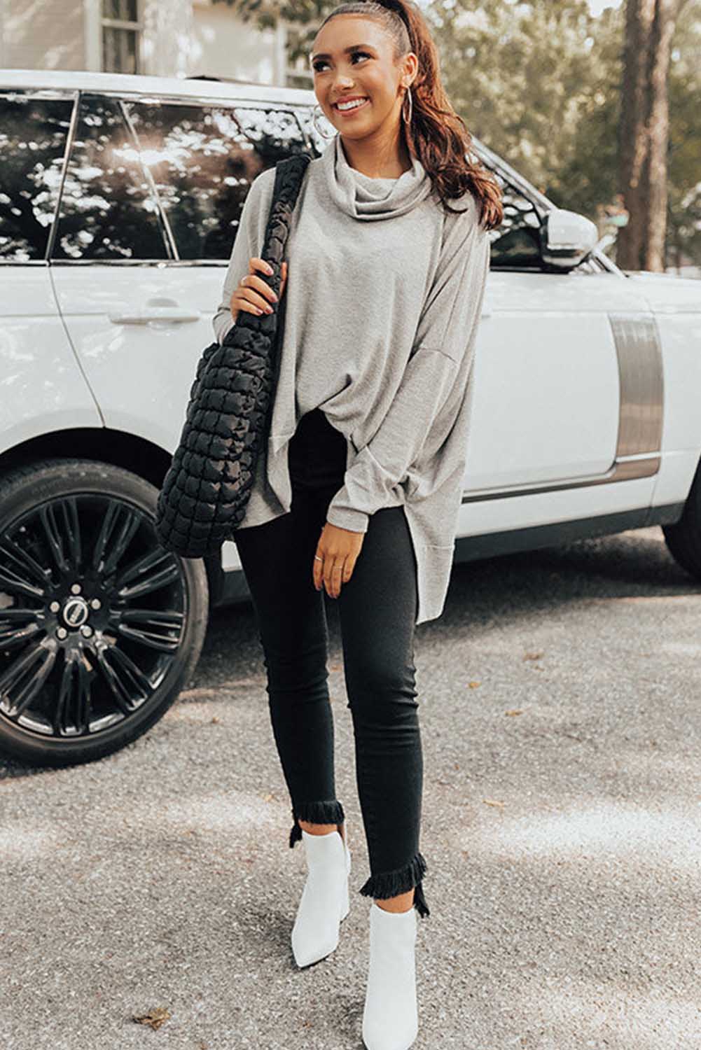 The Snowfall Soft Cowl Top