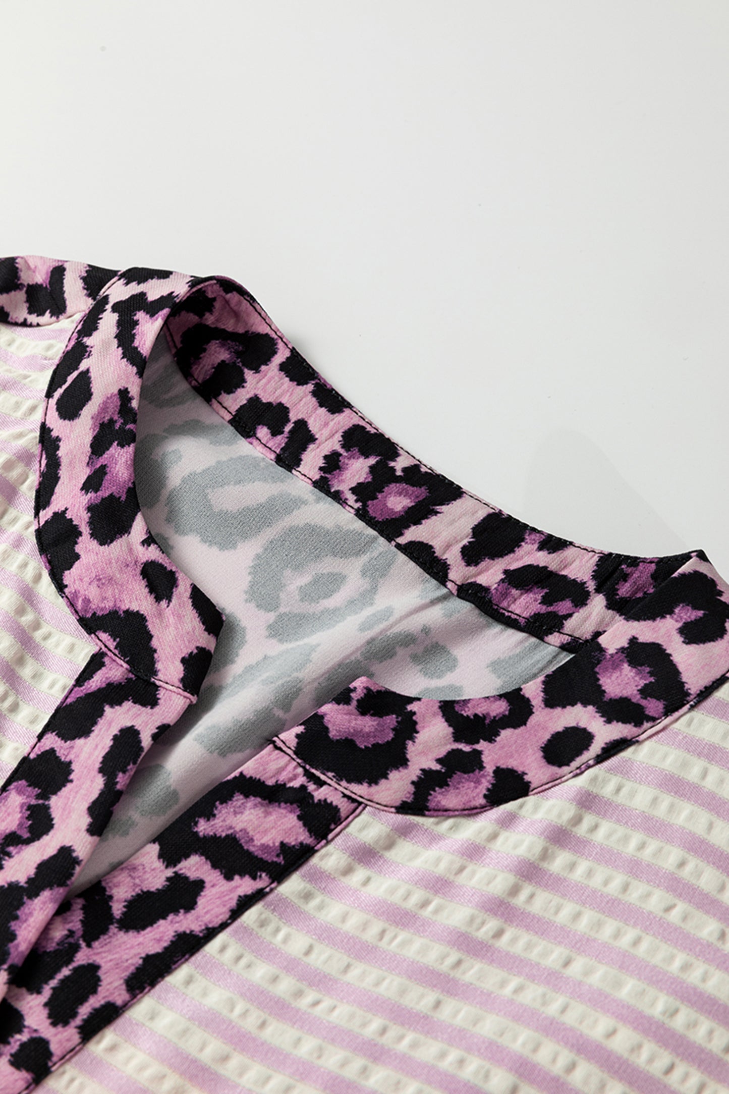 Blush & Bold Leopard Trim Blouse