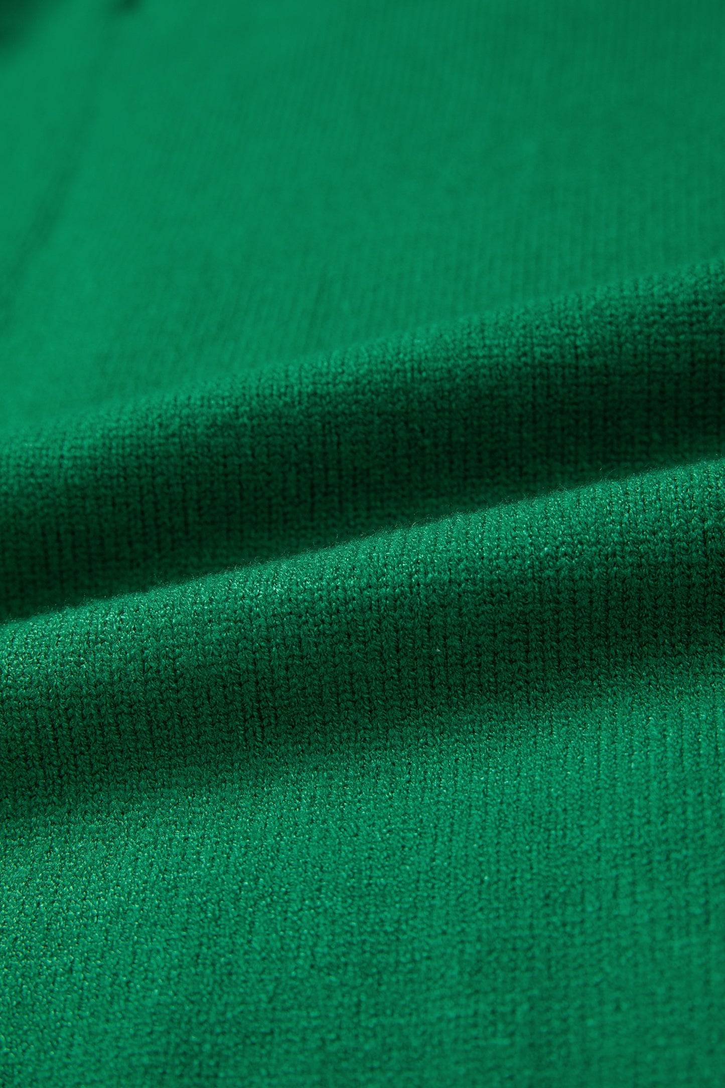 Bright Green Corded Horseshoes Ribbed Trim Mock Neck Short Sleeve Sweater
