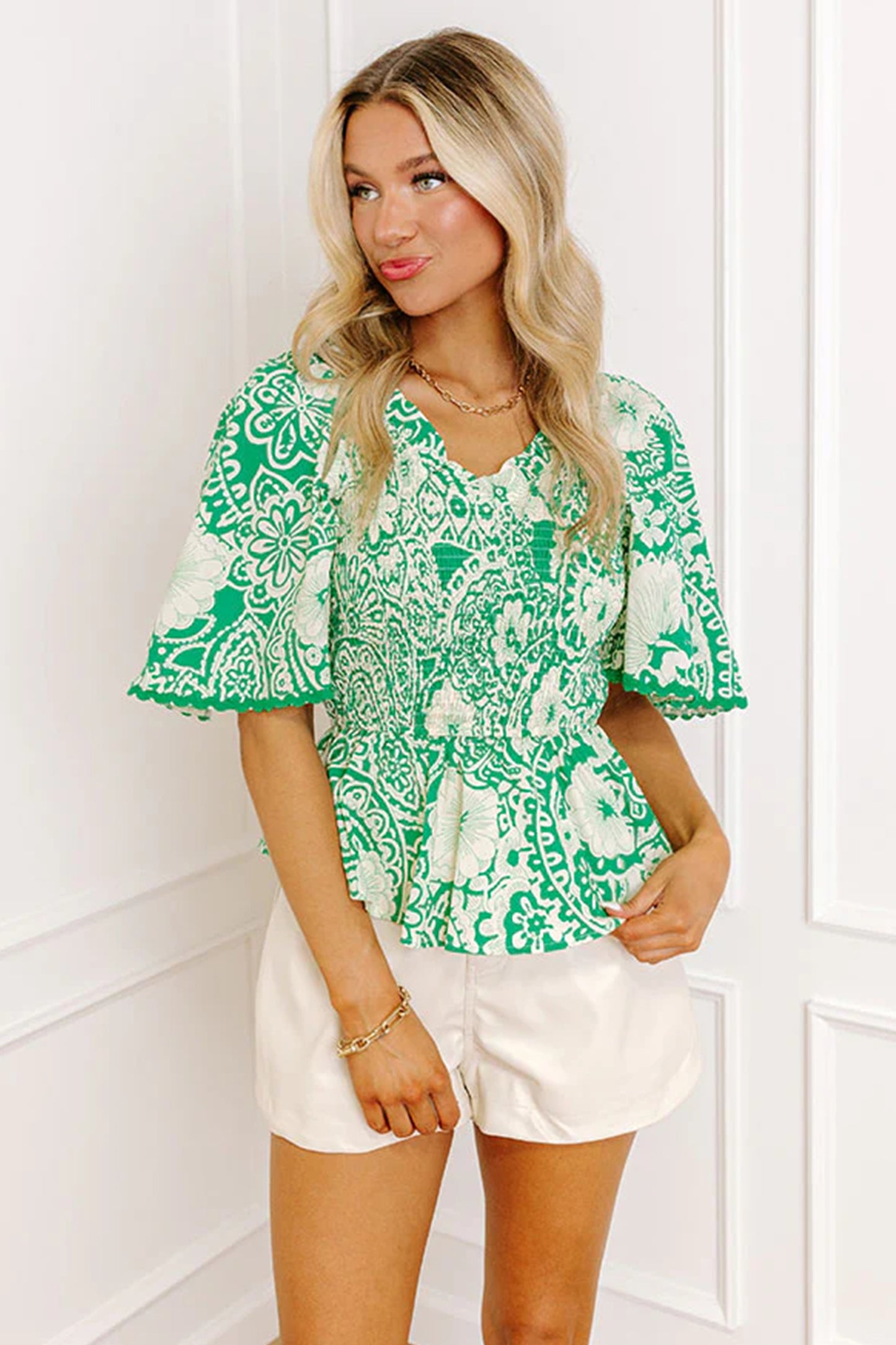 The Emerald Mosaic Blouse