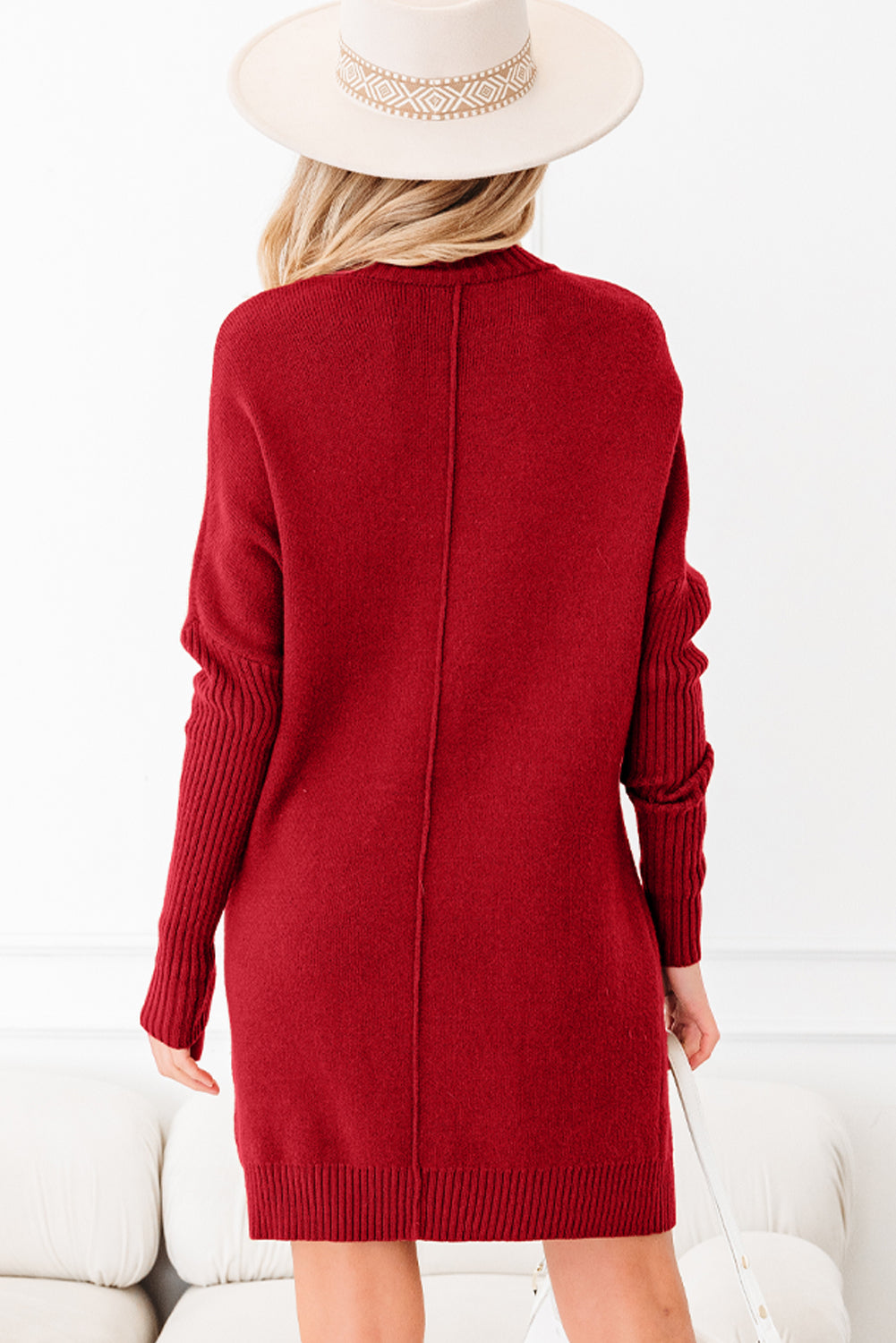 Crimson Hearth Sweater Dress