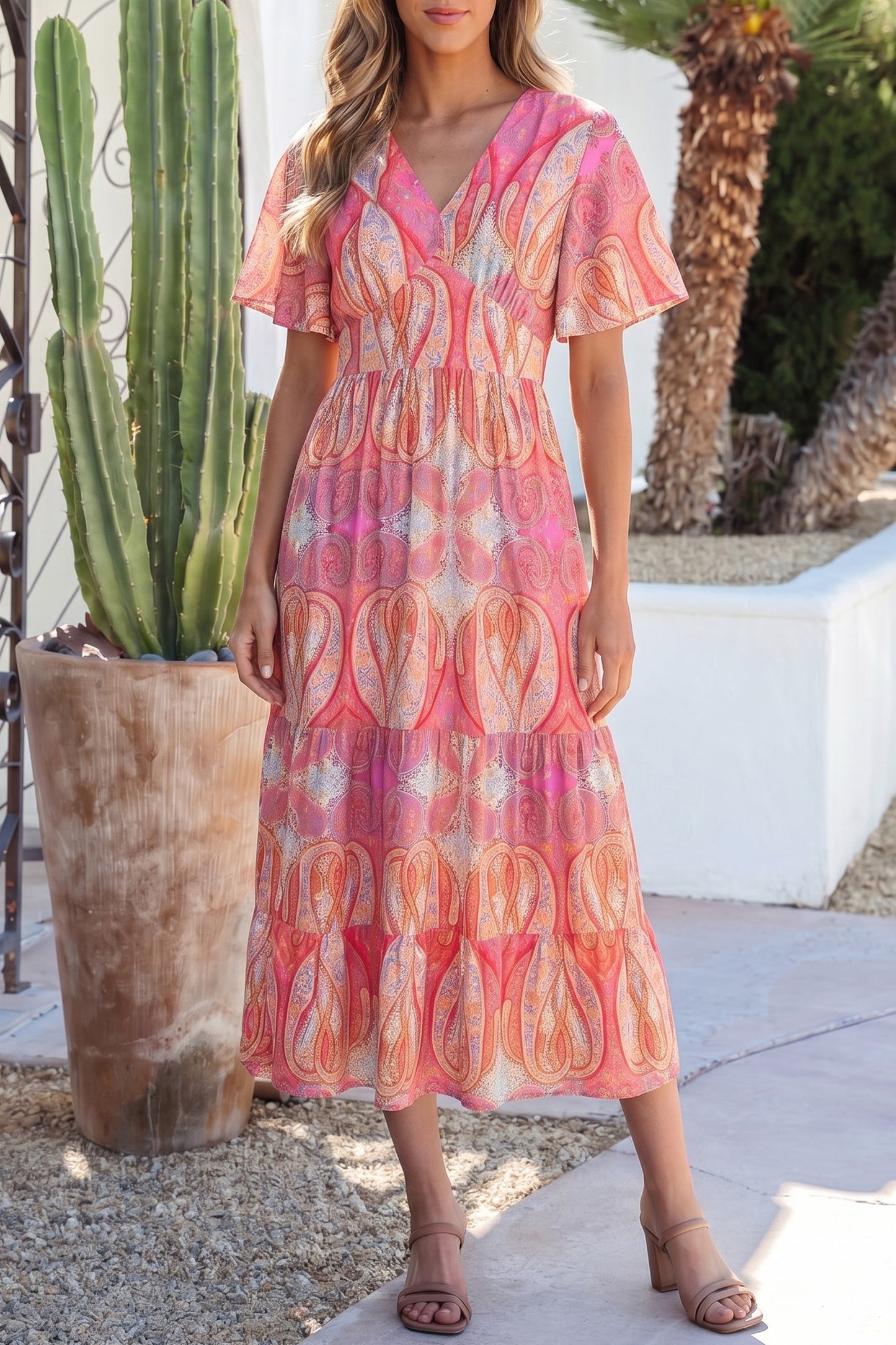 Sunset Paisley Maxi Dress