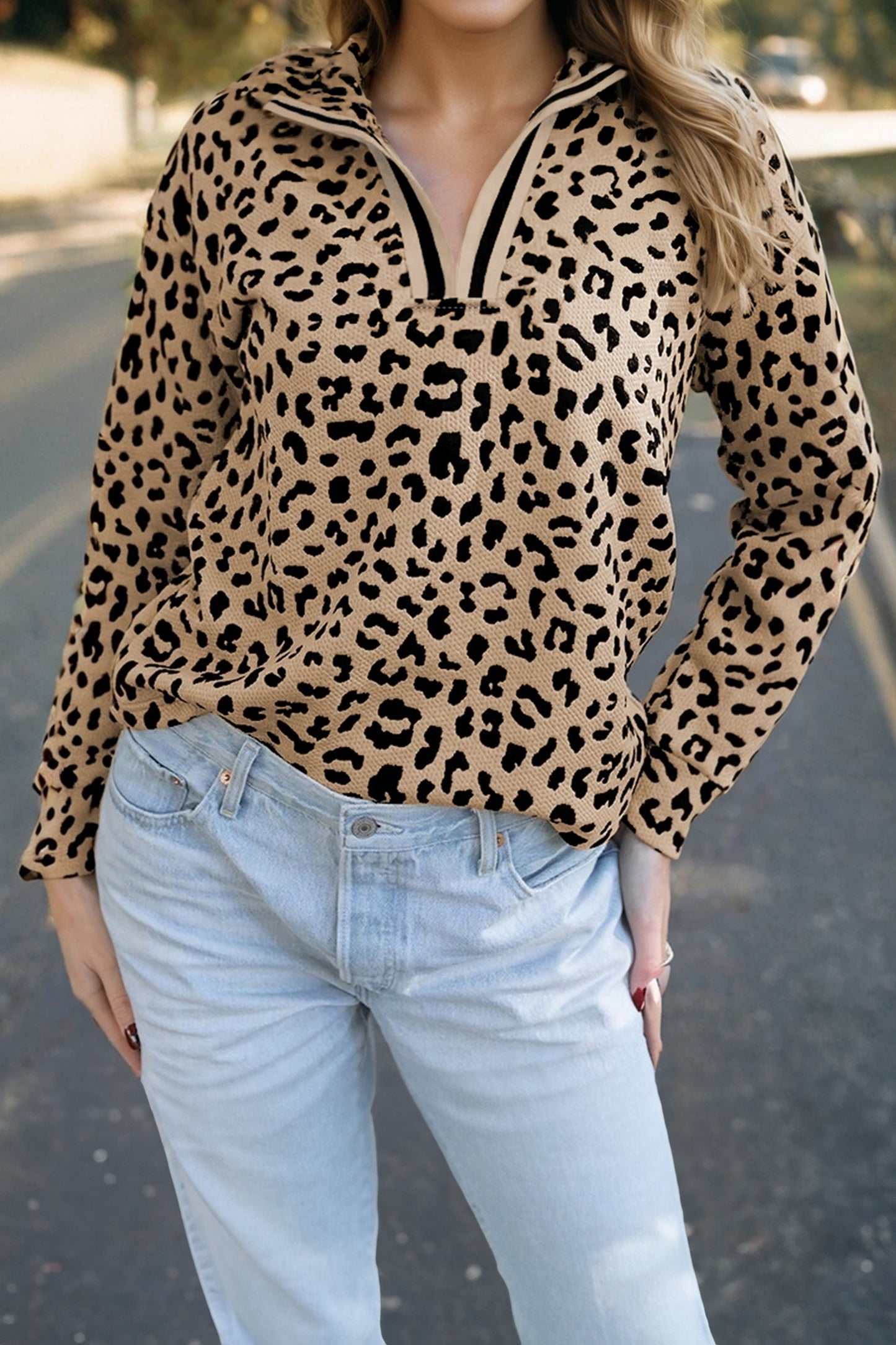 Savannah Stroll Leopard Quarter-Zip