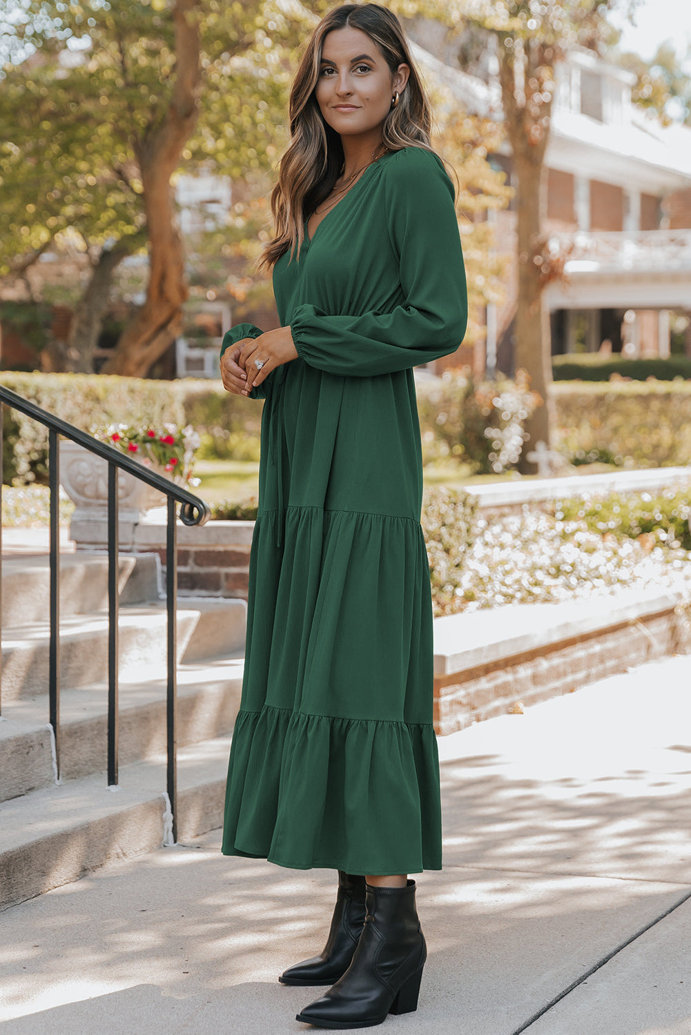 Evergreen Tiered Maxi Dress