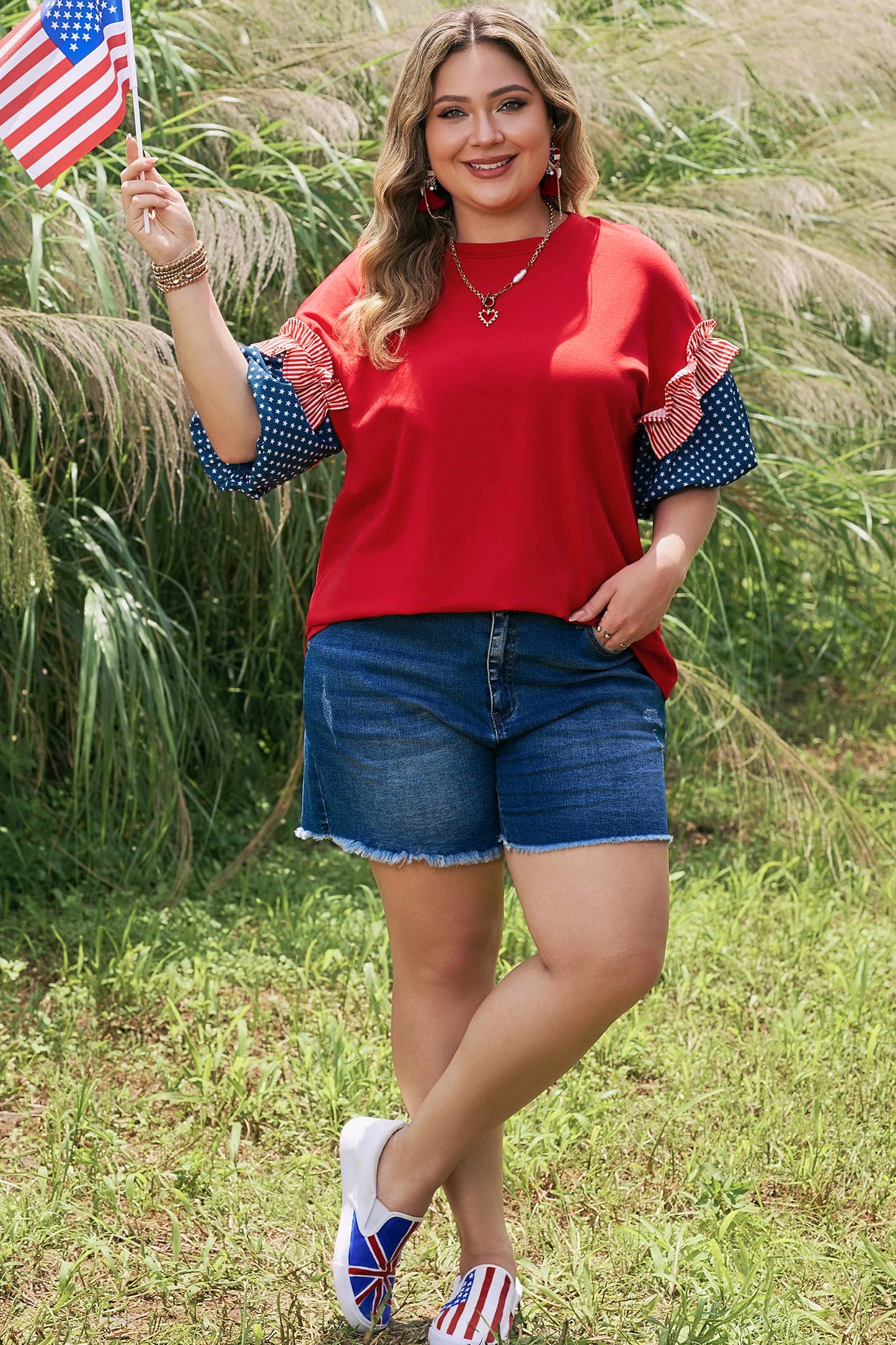 Liberty Belle Statement Blouse-Plus Size