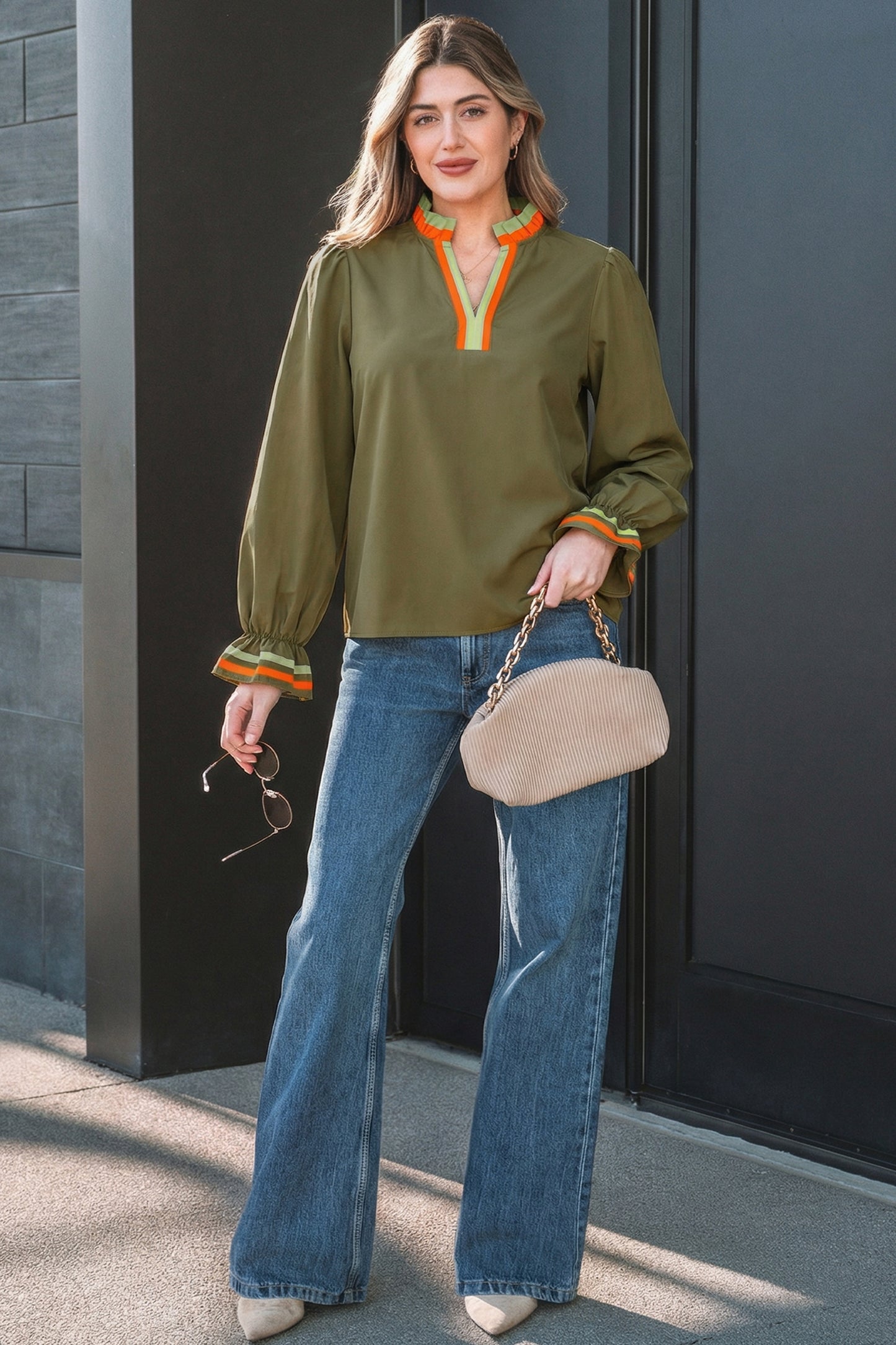 Harvest Stripe Popover Blouse