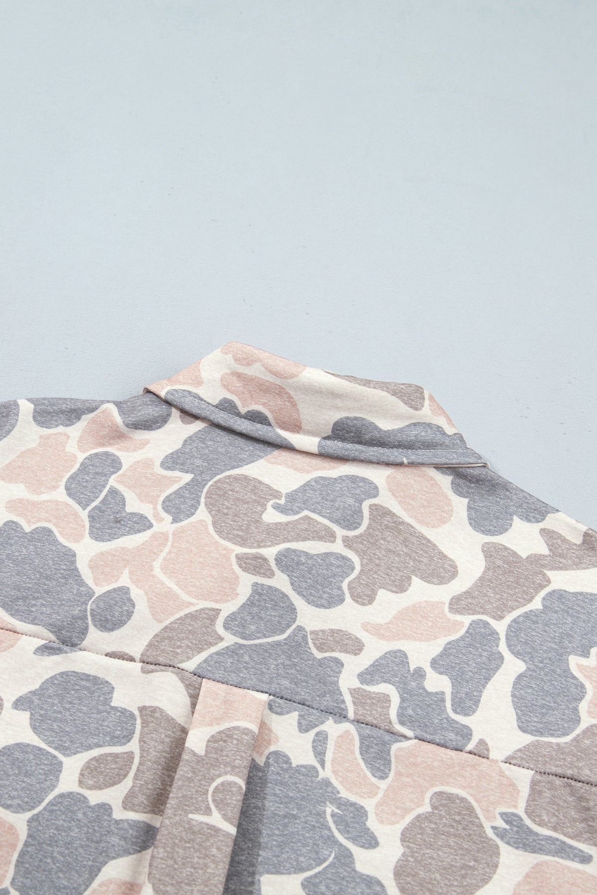 Multicolour Casual Camouflage Button Down Tunic Shacket