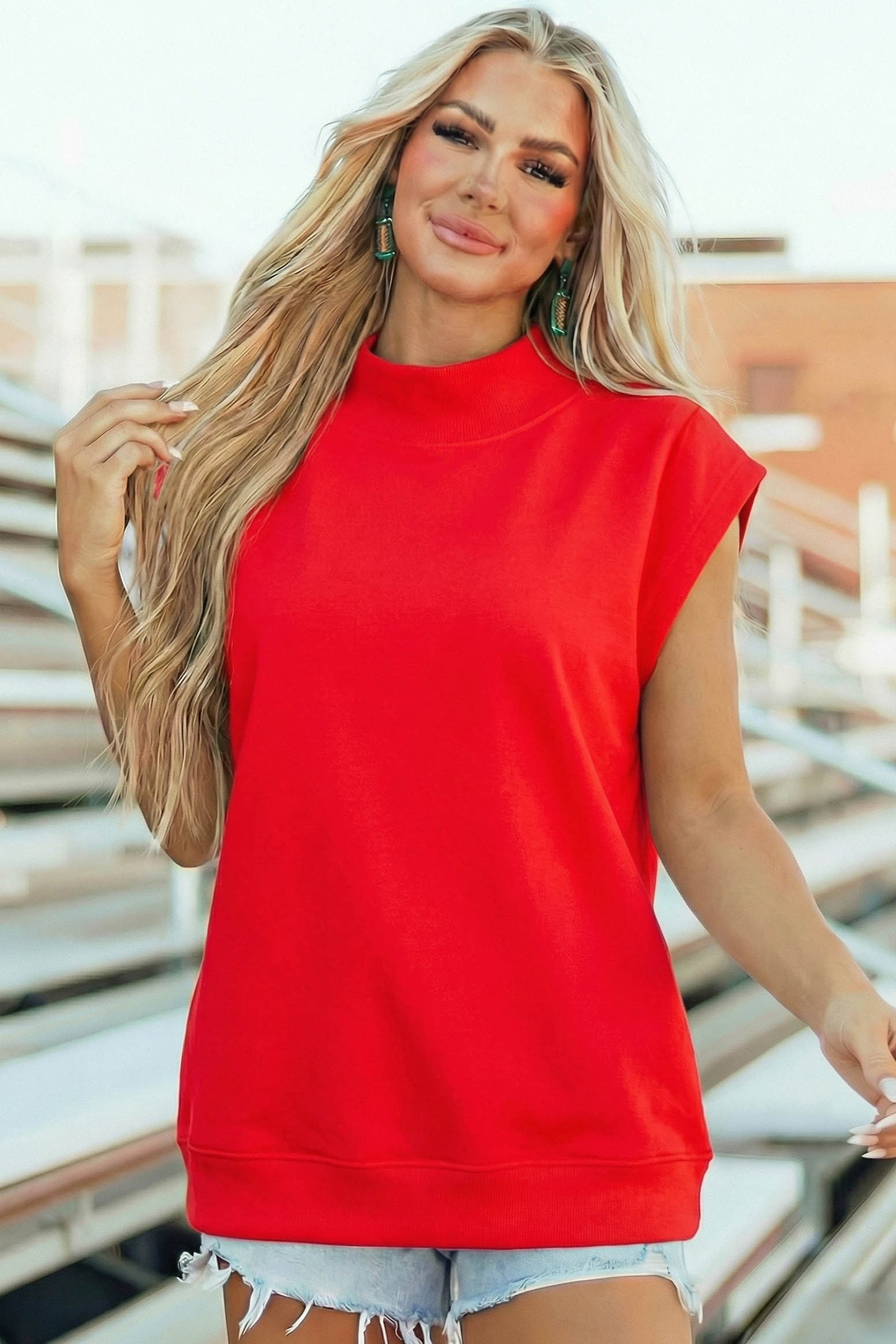 Firecracker Mock Neck Tank ❤️