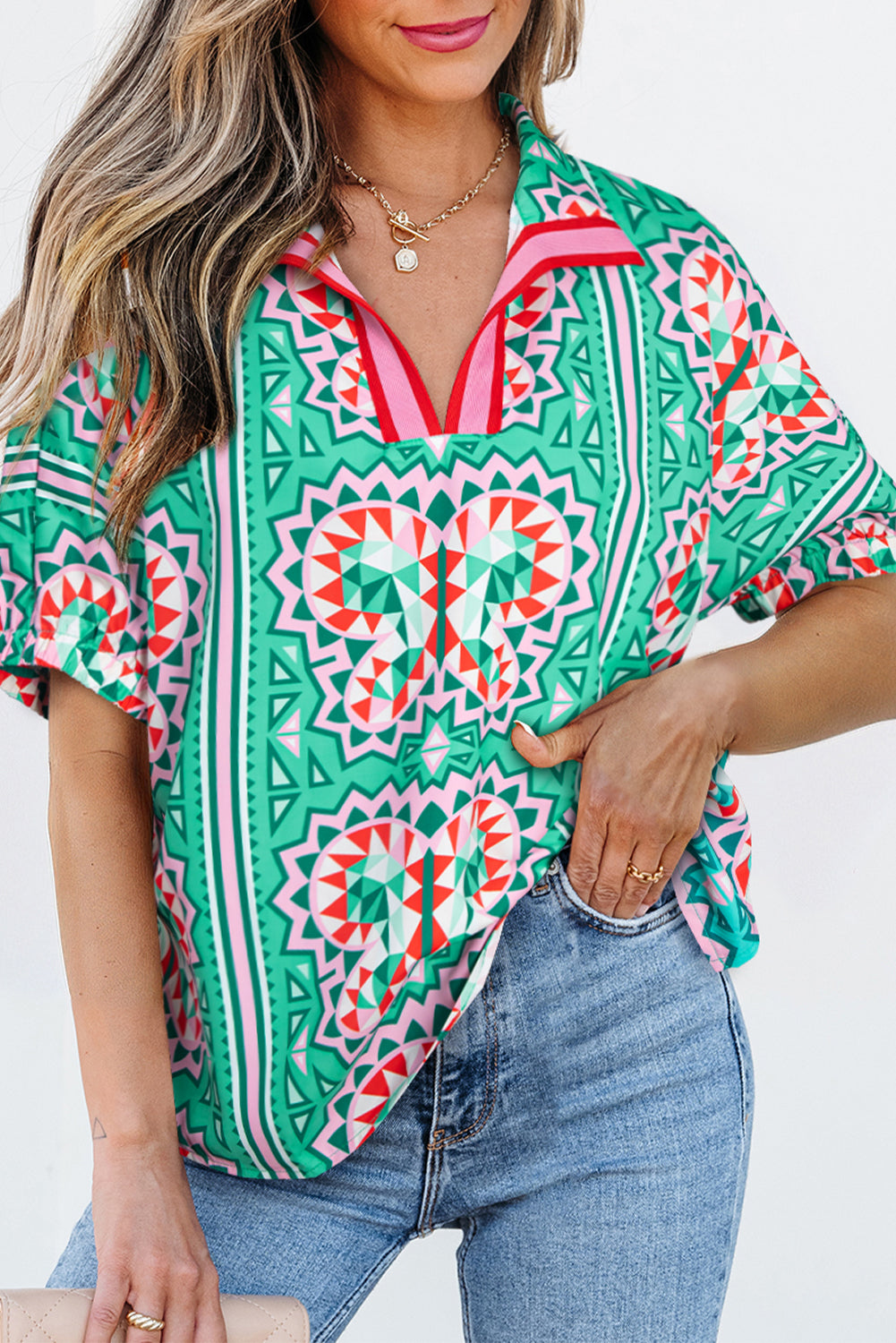 Emerald Mosaic Blouse