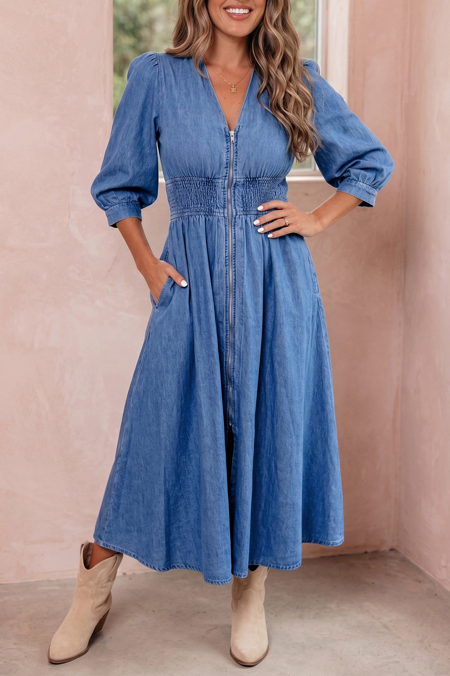 The Sweet Magnolia Denim Dress