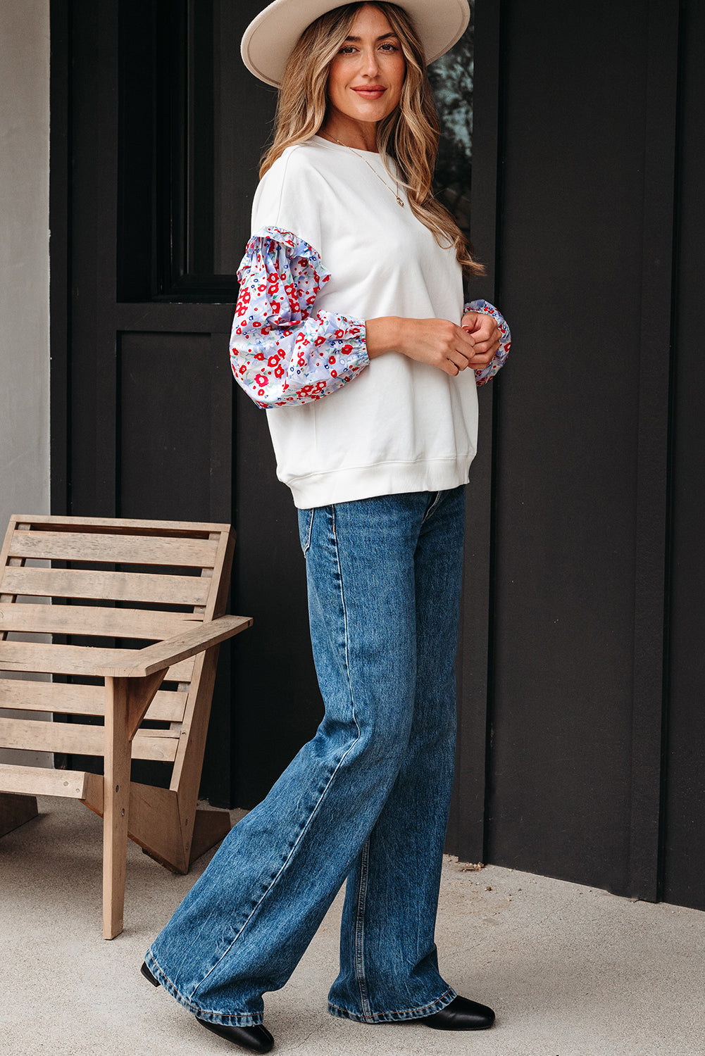 Liberty Bloom Sleeve Pullover